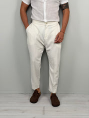 PANTALONE LINO FOLLOW - TASCA DIETRO