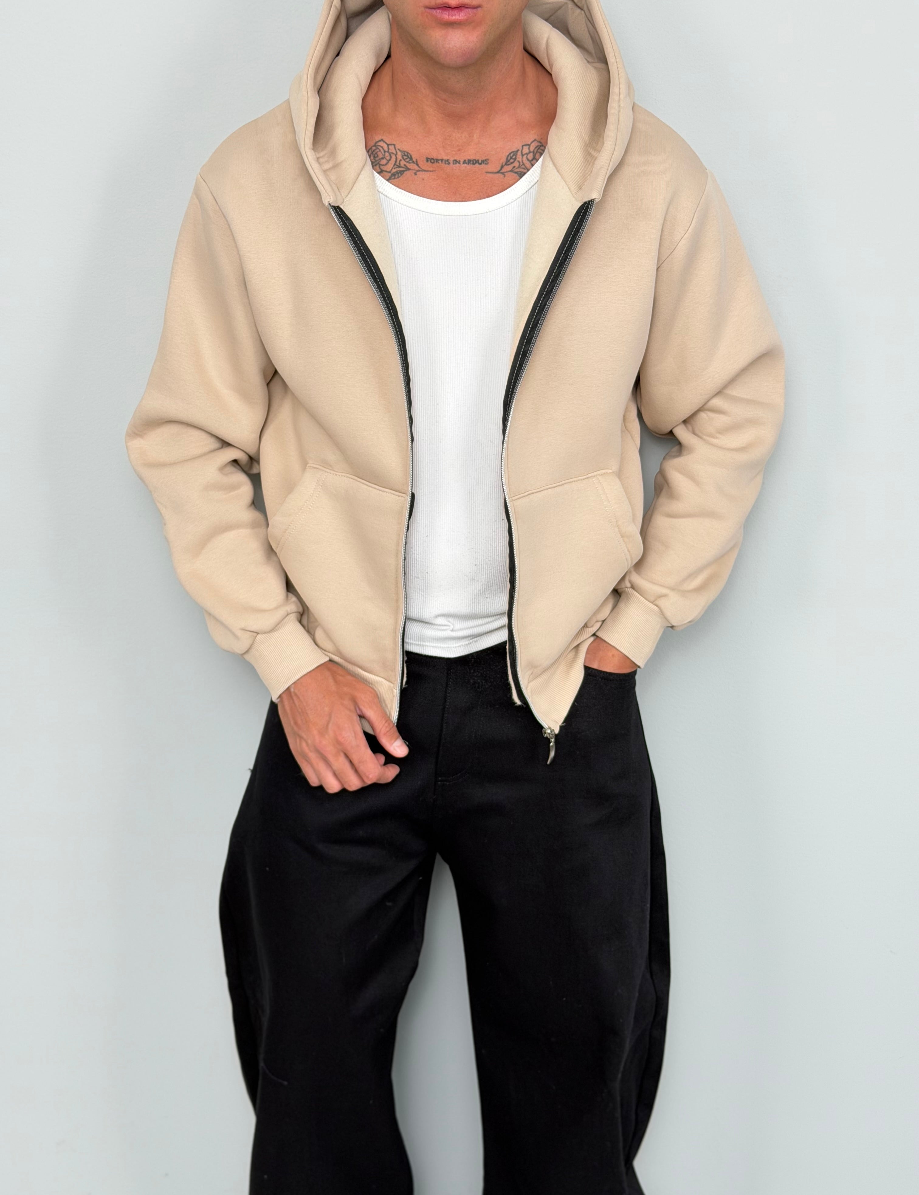 FELPA ZIP BOXY FIT FELPATA