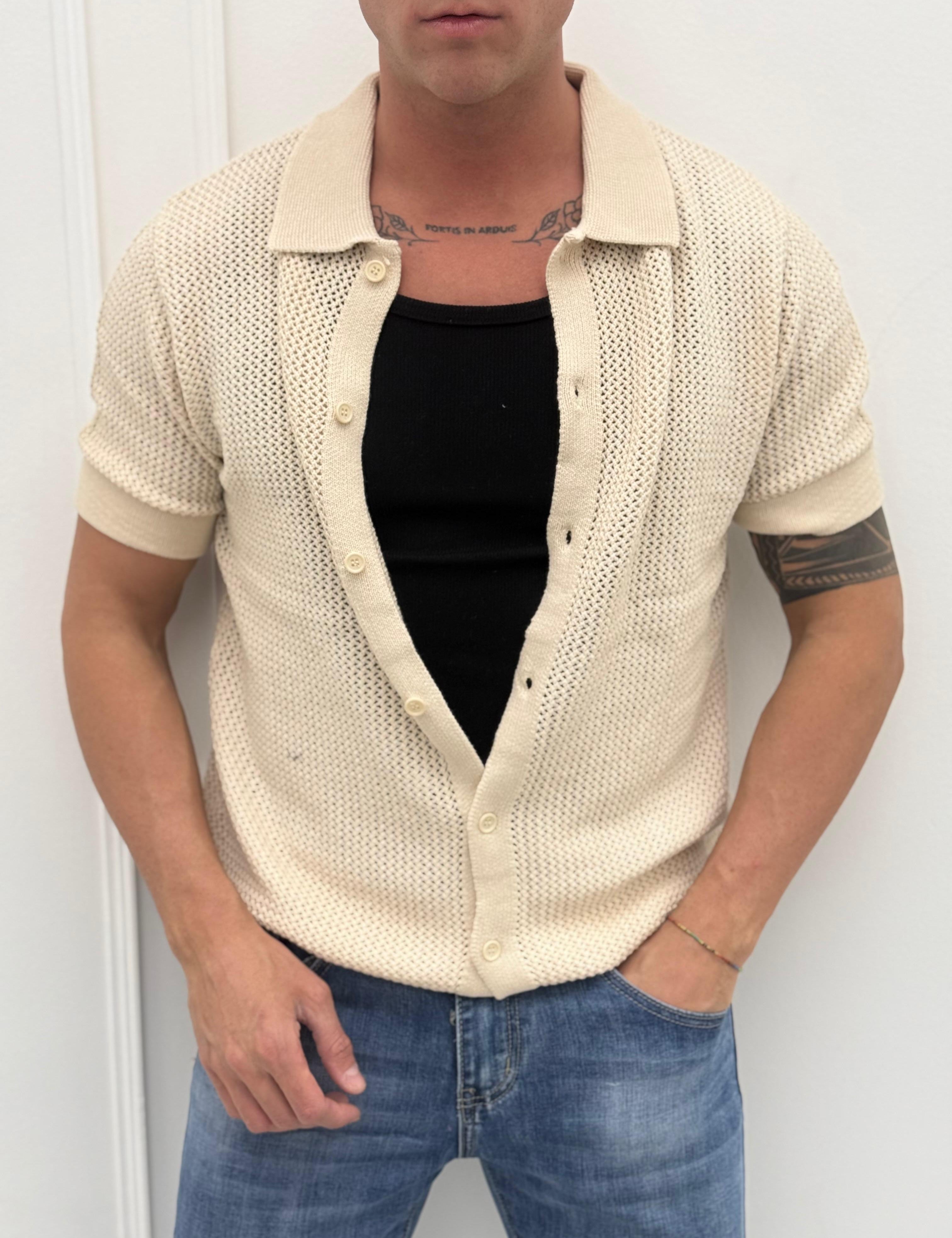 T-SHIRT CARDIGAN TRAFORATA