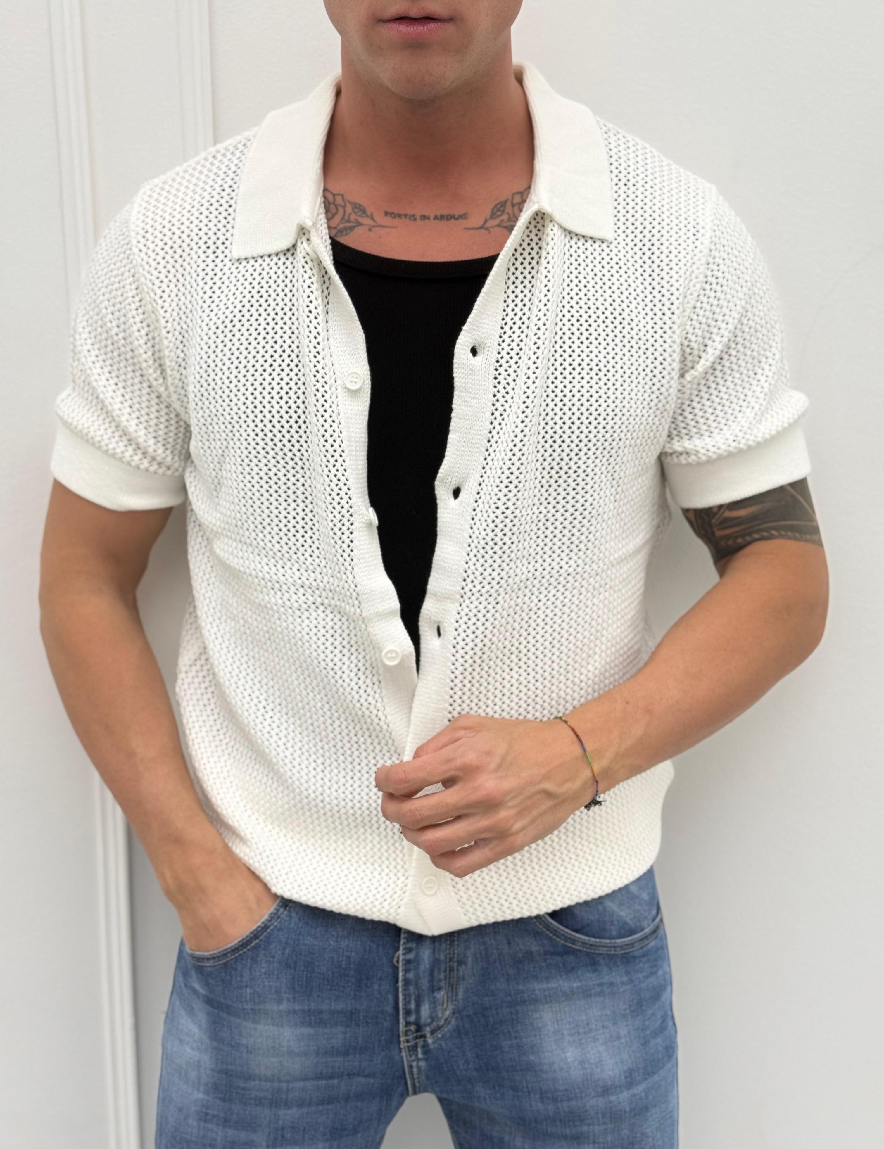 T-SHIRT CARDIGAN TRAFORATA