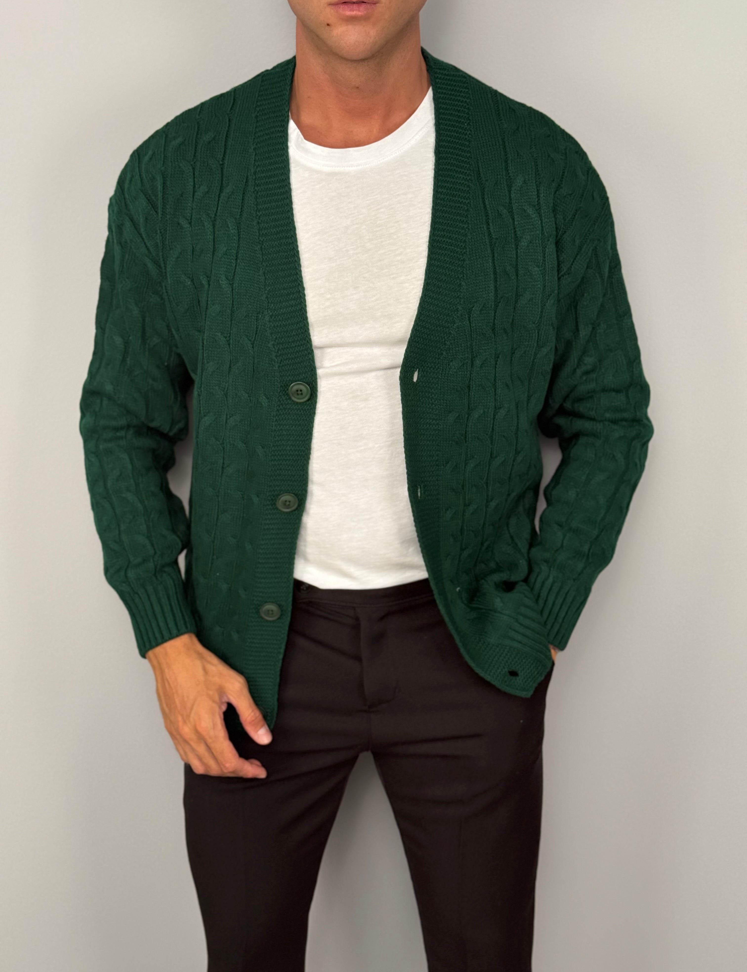 CARDIGAN TRECCIA IN FILO