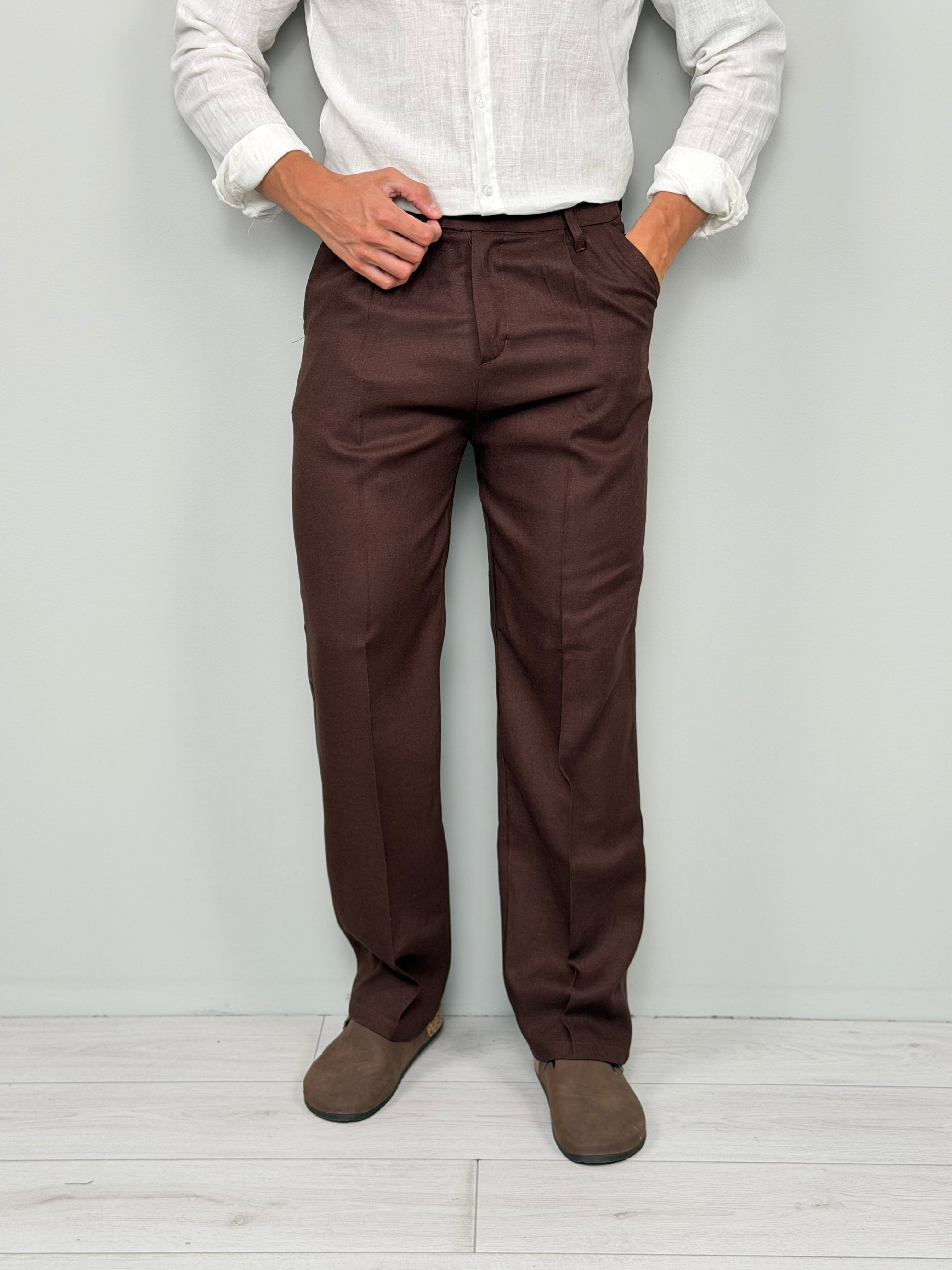 PANTALÓN DE LINO CUBA AMPLIO - BOLSILLO TRASERO
