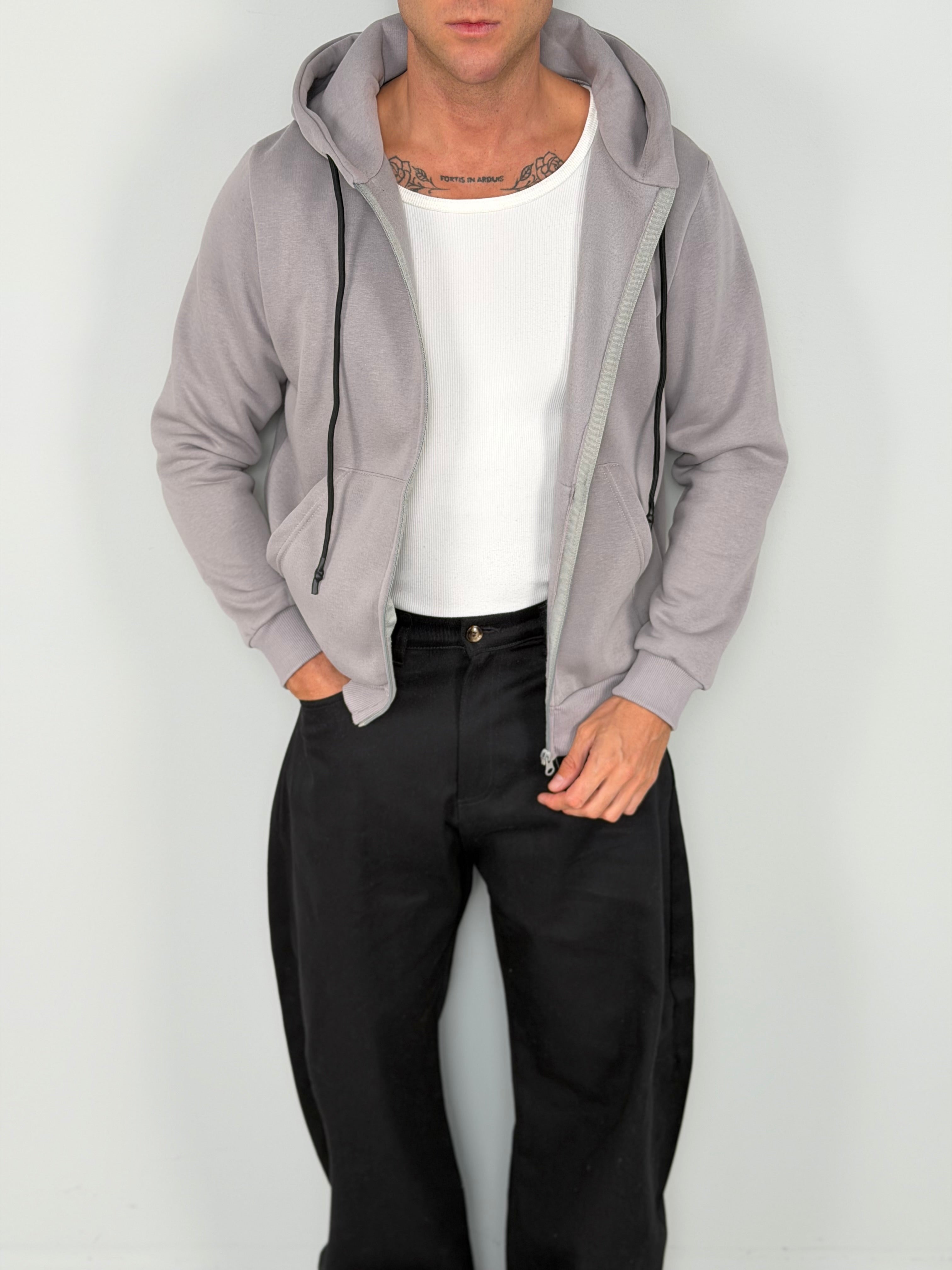 SWEATSHIRT ZIP ROUNDLACE DOUBLÉ