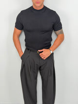 T-SHIRT MEZZO COLLO IN FILO