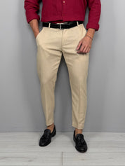 PANTALONE LINO MOD CAPRI RISVOLTINO