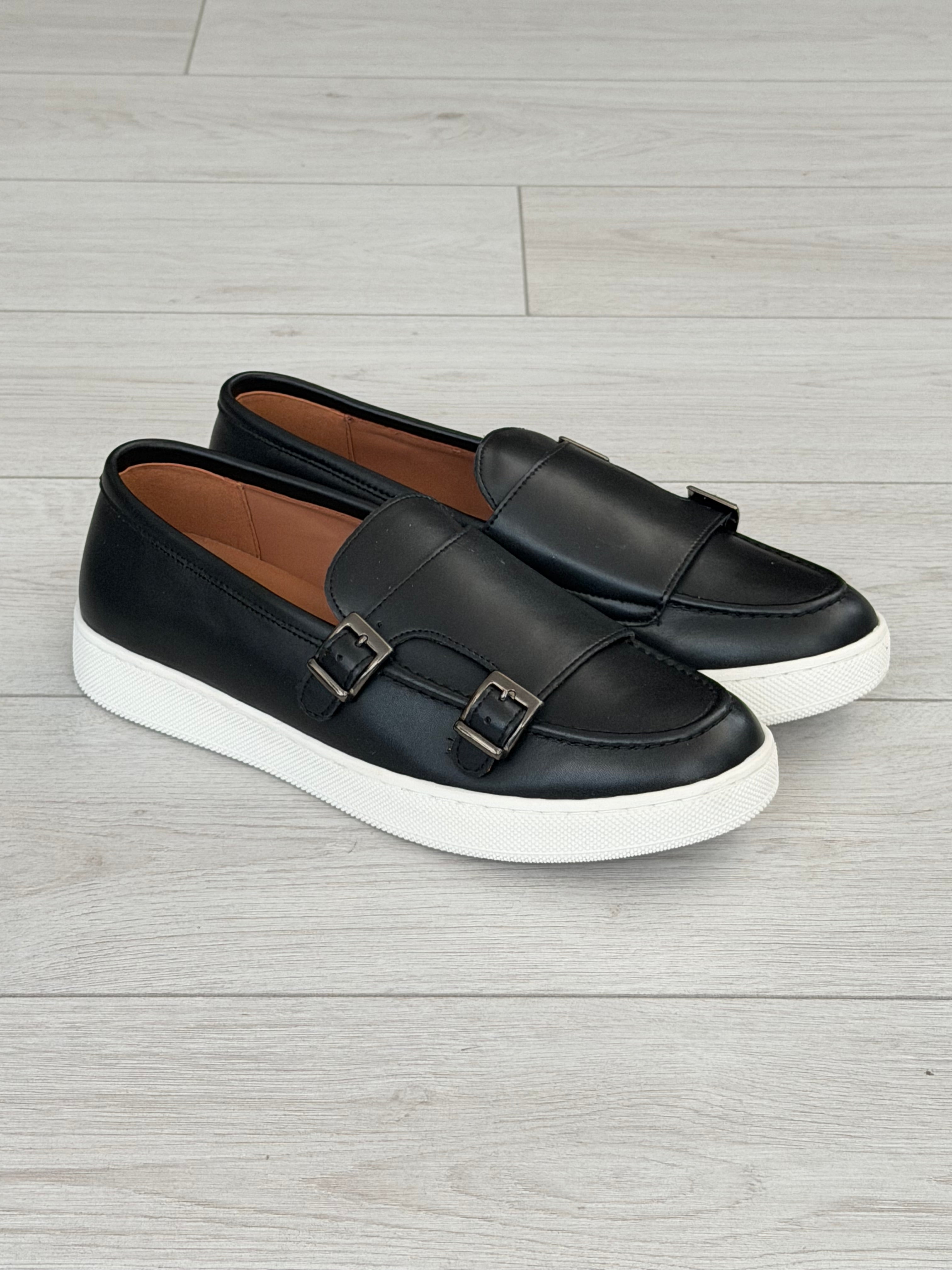 MOCASSIN CUIR DOUBLE BOUCLE