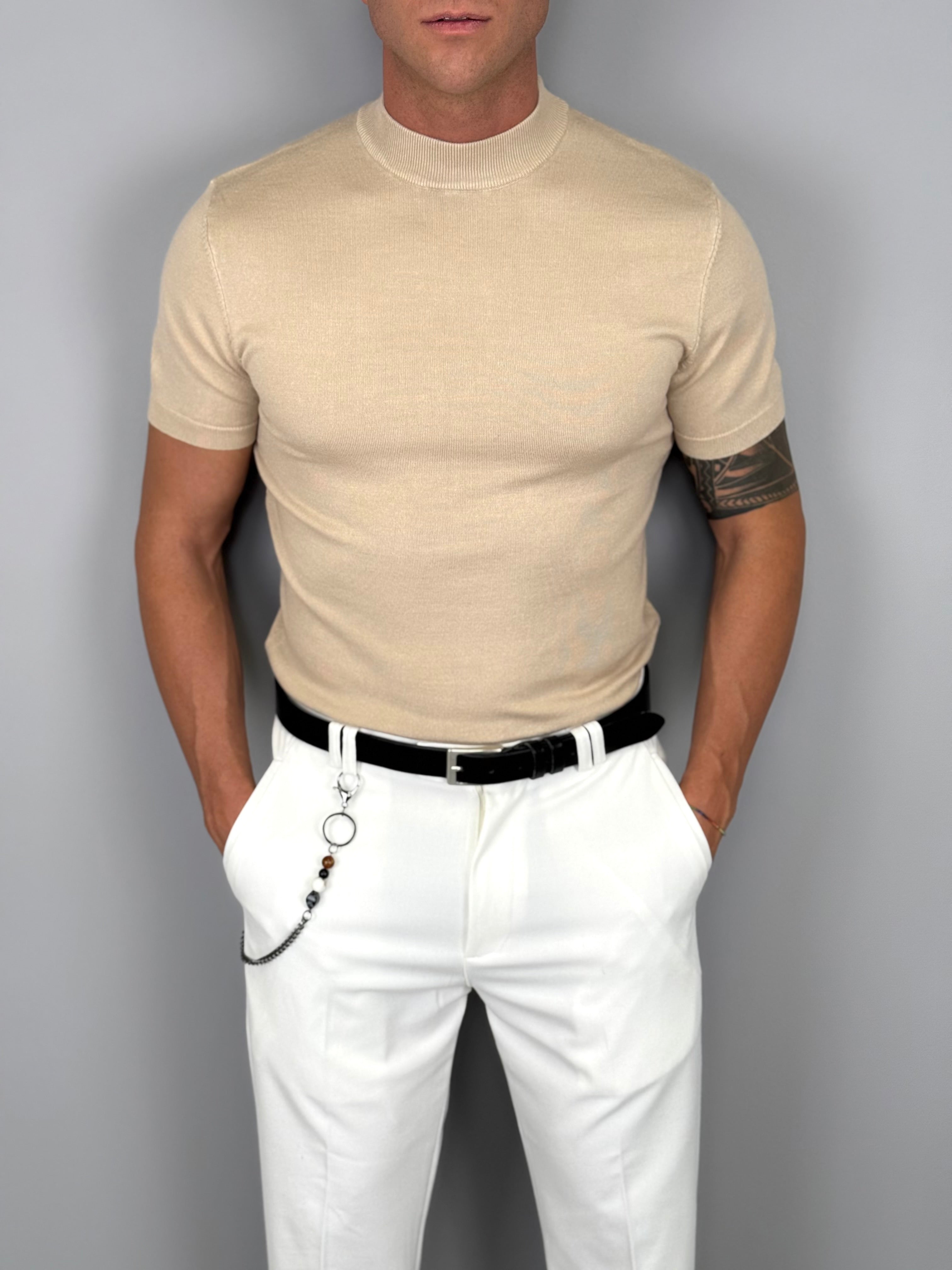 T-SHIRT MEZZO COLLO MAGLINA