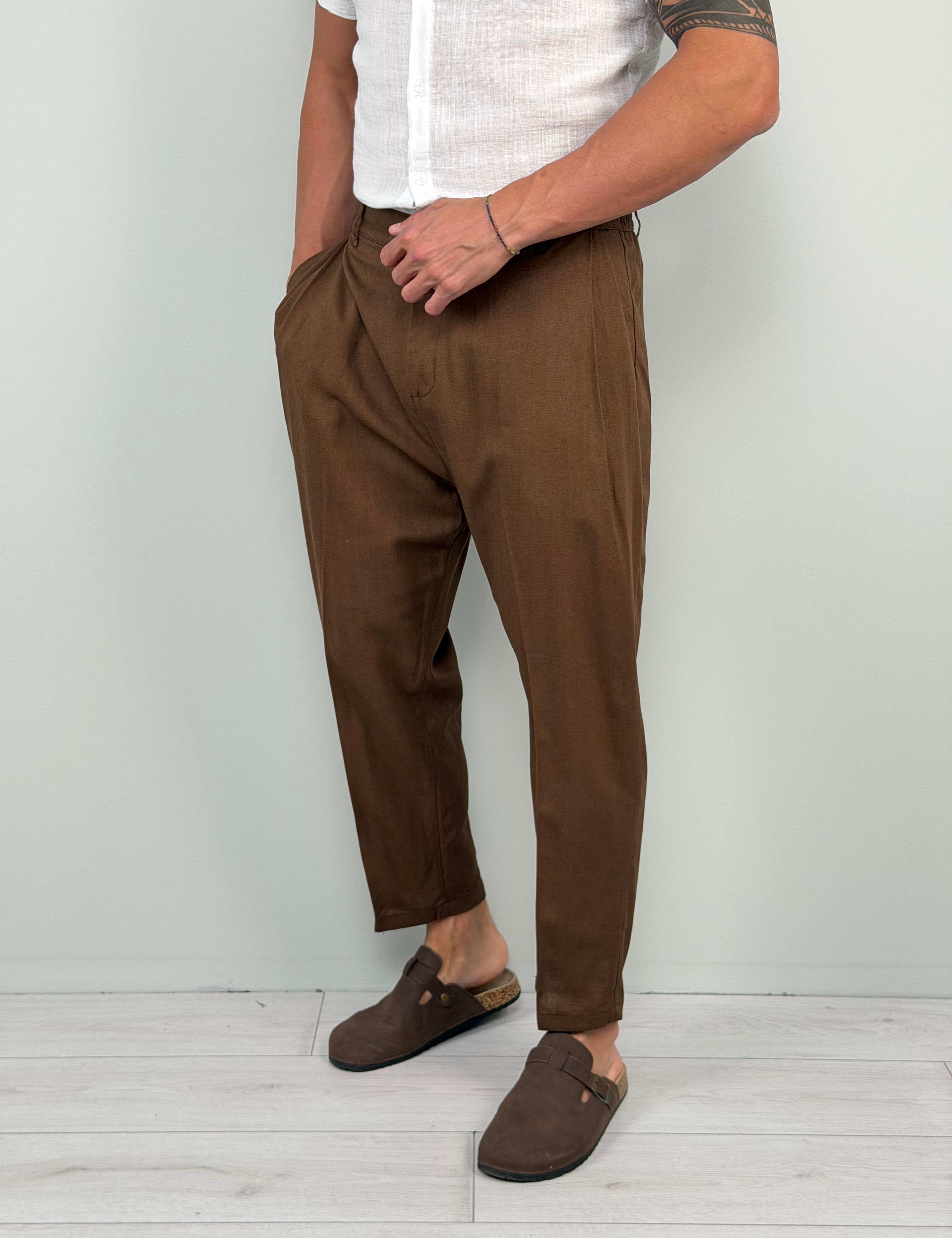 PANTALONE LINO FOLLOW - TASCA DIETRO