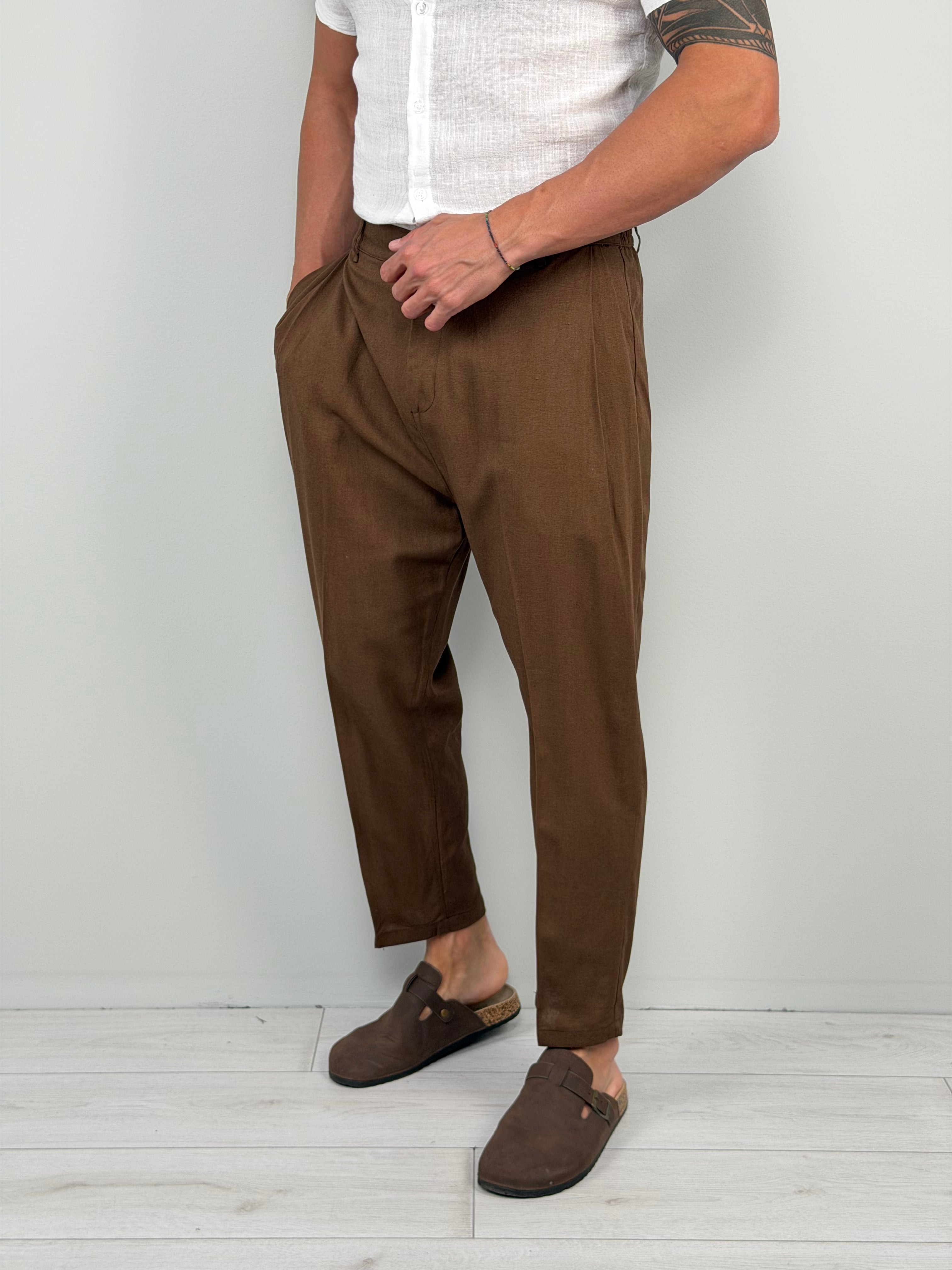 PANTALONE LINO FOLLOW - TASCA DIETRO
