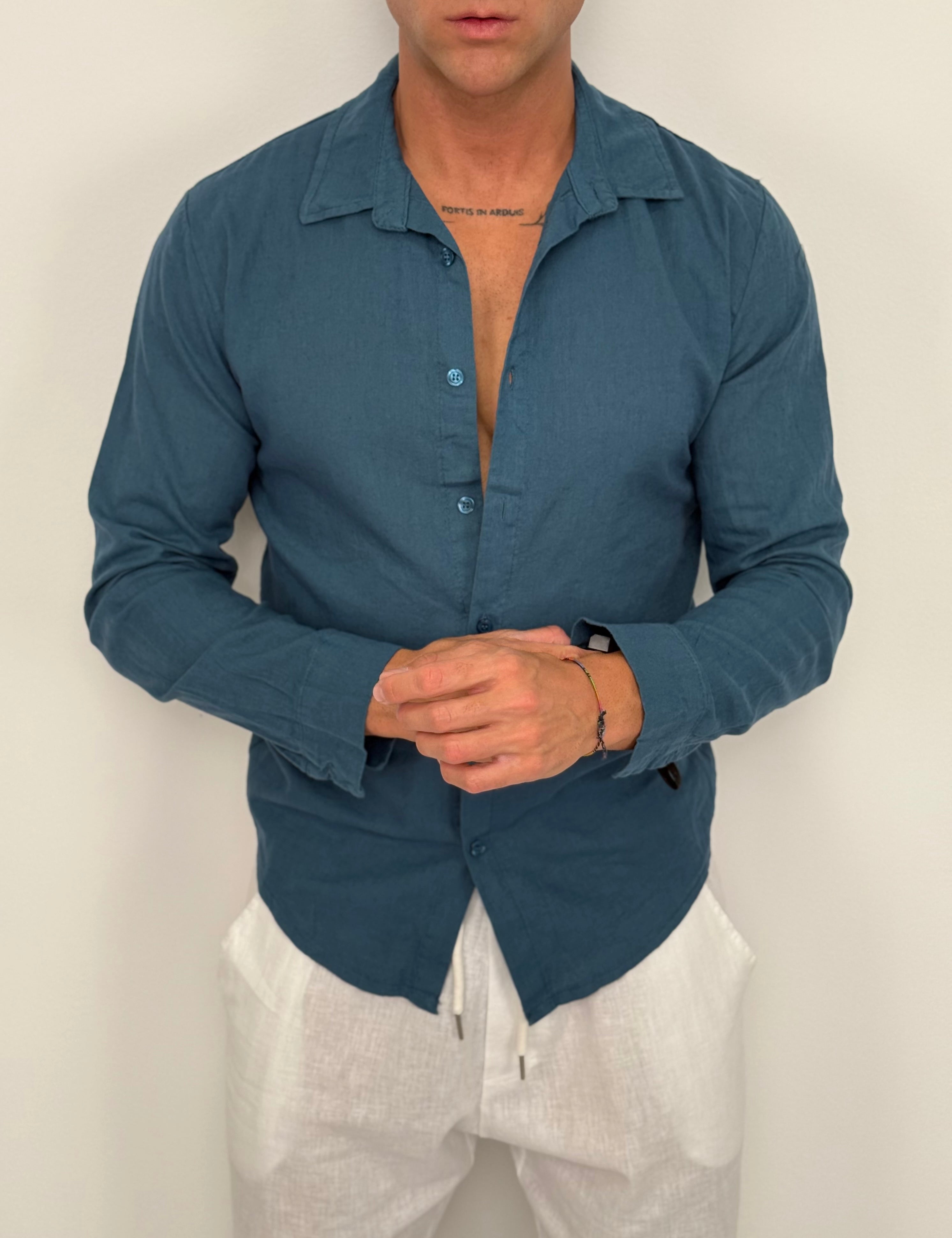 CAMICIA LINO COLLETTO