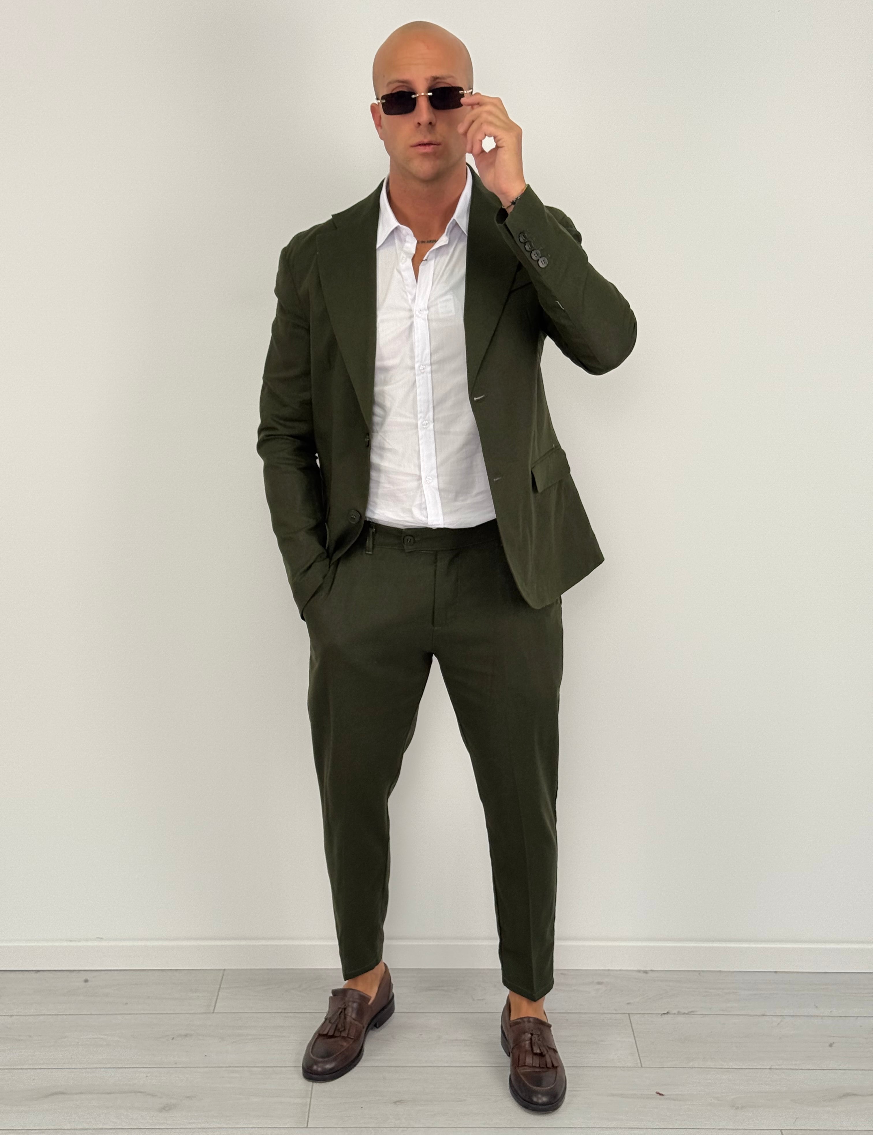 ABITO LINO MONOPETTO