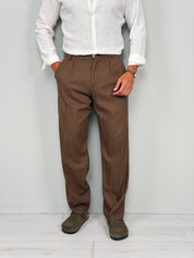 PANTALONE LINO FONDO AMPIO - TASCHE DIETRO