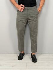 PANTALONE GESSATO TASCHE DIETRO