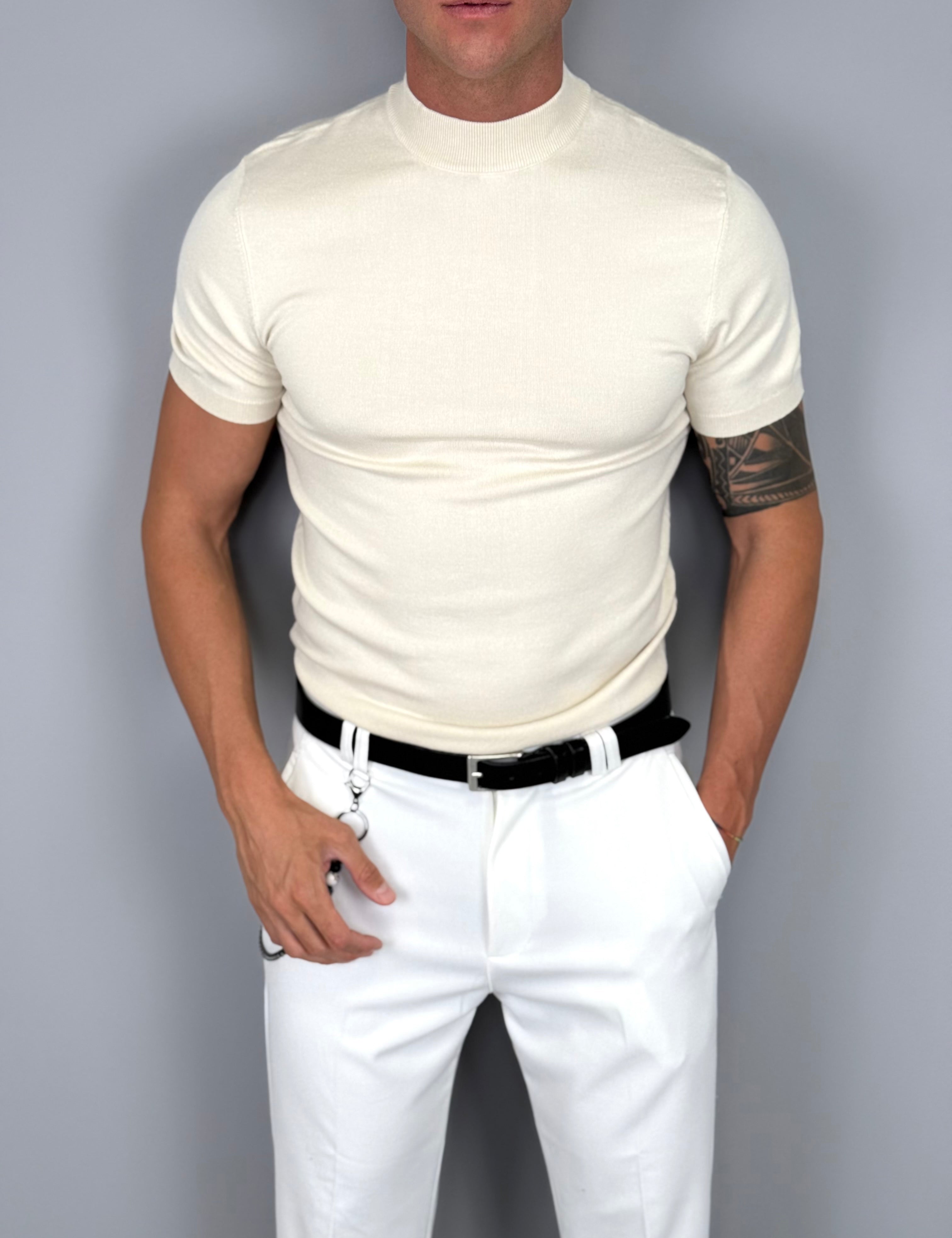 T-SHIRT MEZZO COLLO MAGLINA