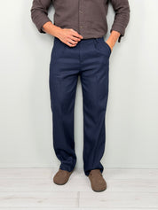 PANTALÓN DE LINO CUBA AMPLIO - BOLSILLO TRASERO