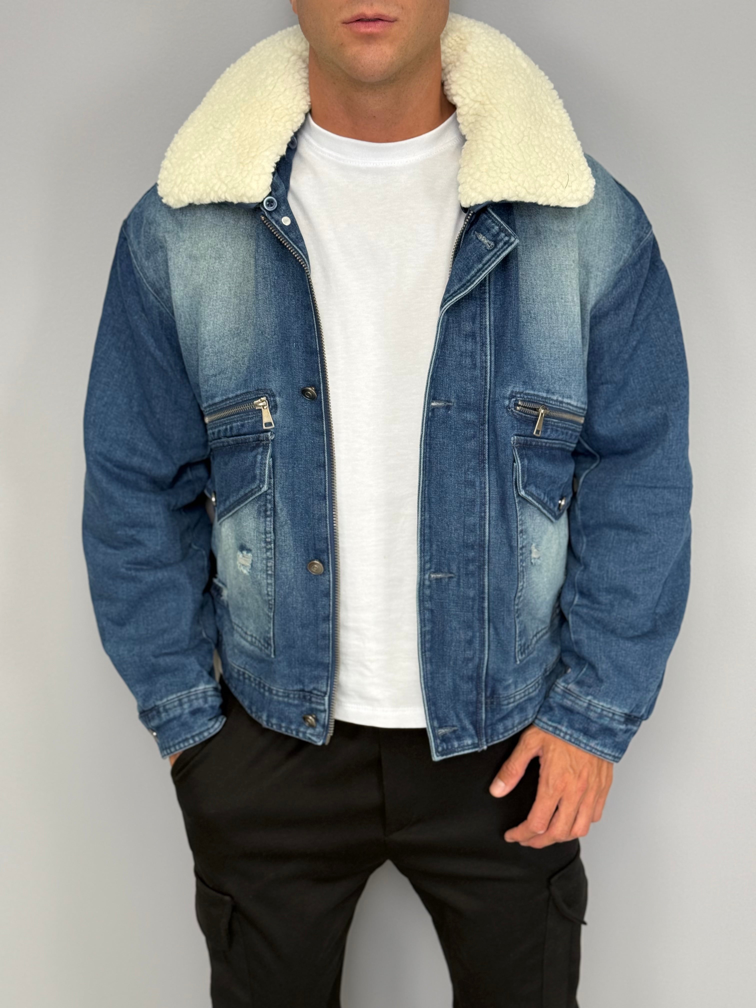 GIACCA JEANS HAZZARD - PELLICCIA REMOVIBILE