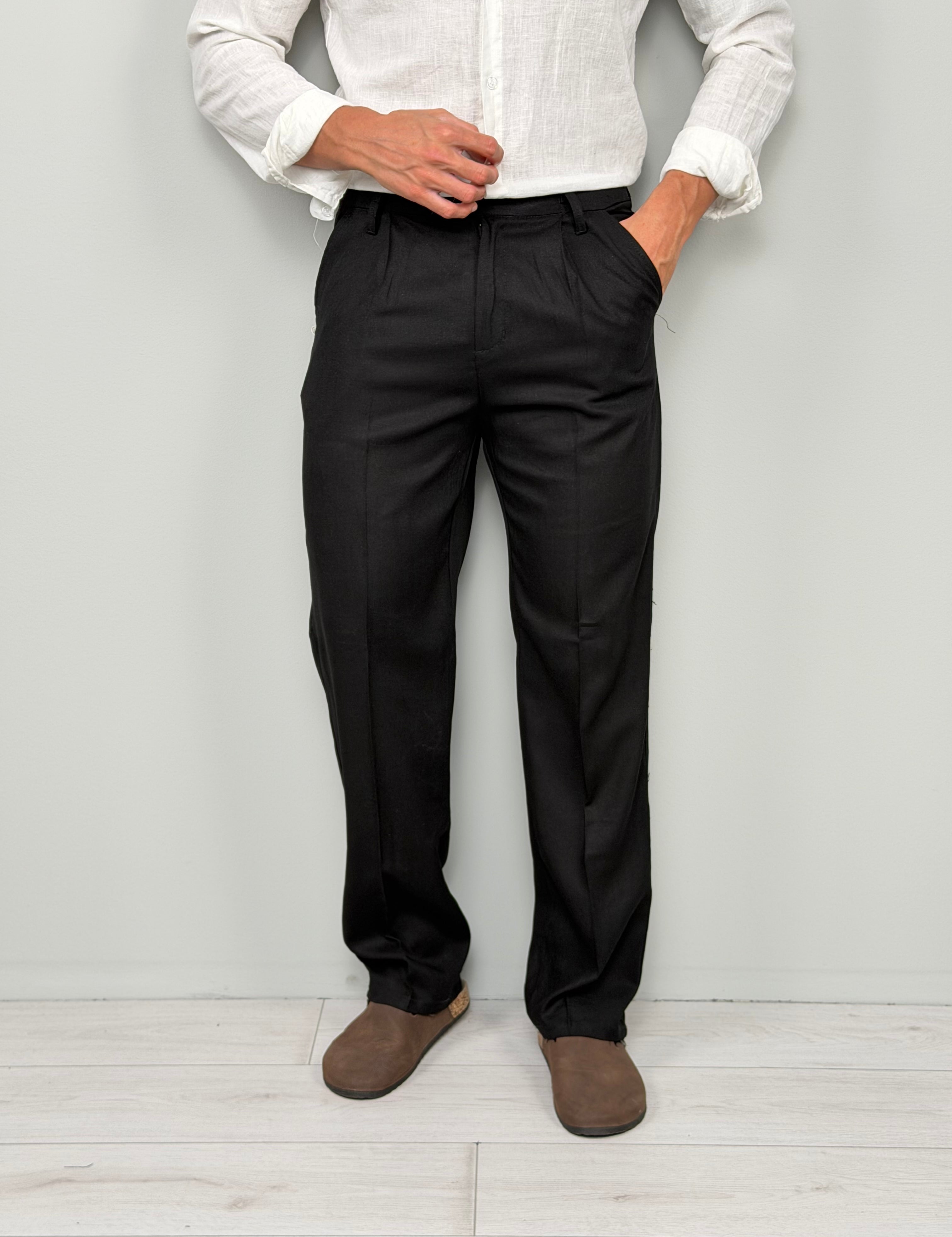 PANTALONE LINO CUBA AMPIO - TASCA DIETRO