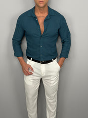 CAMICIA LINO COLLETTO