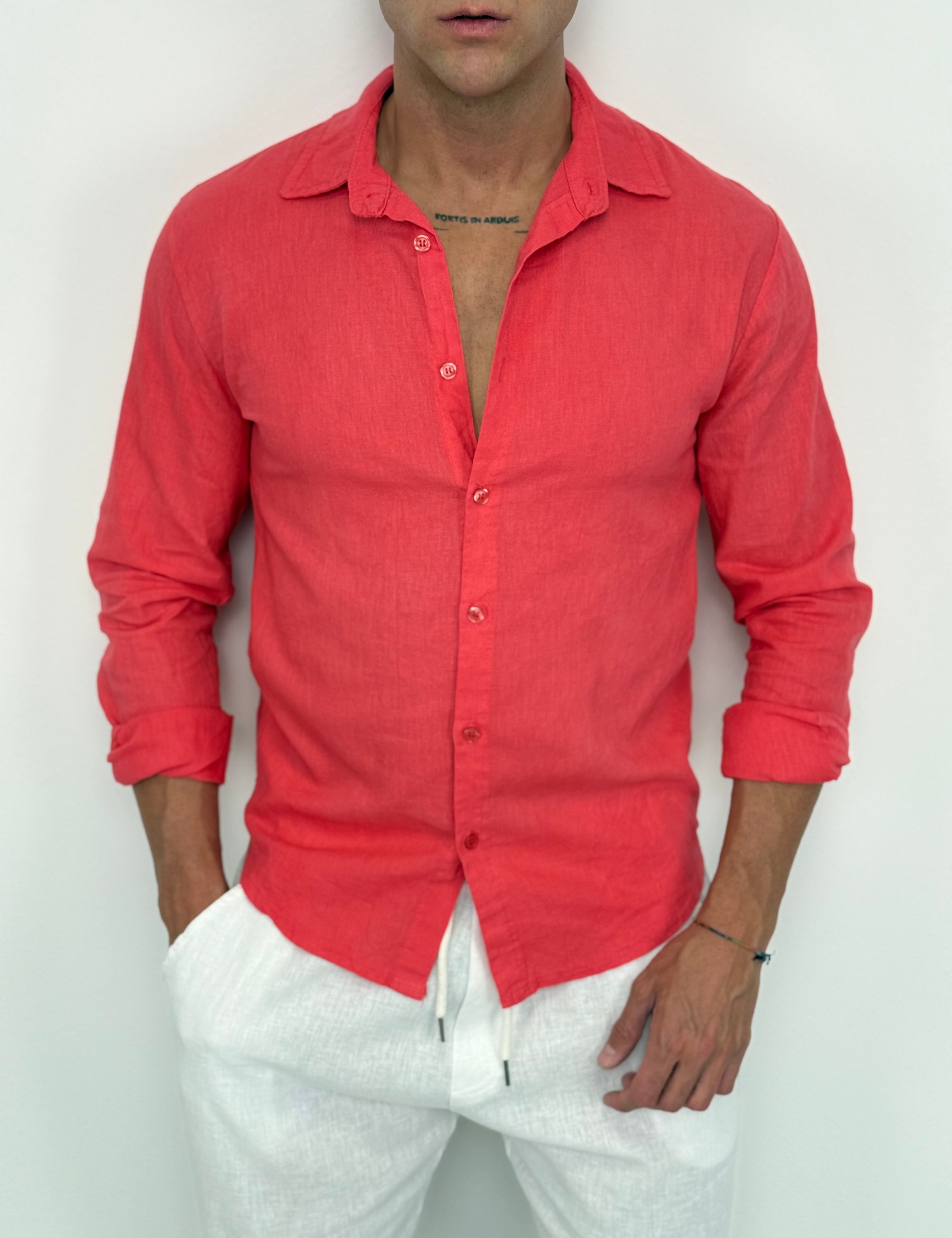 CAMICIA LINO COLLETTO
