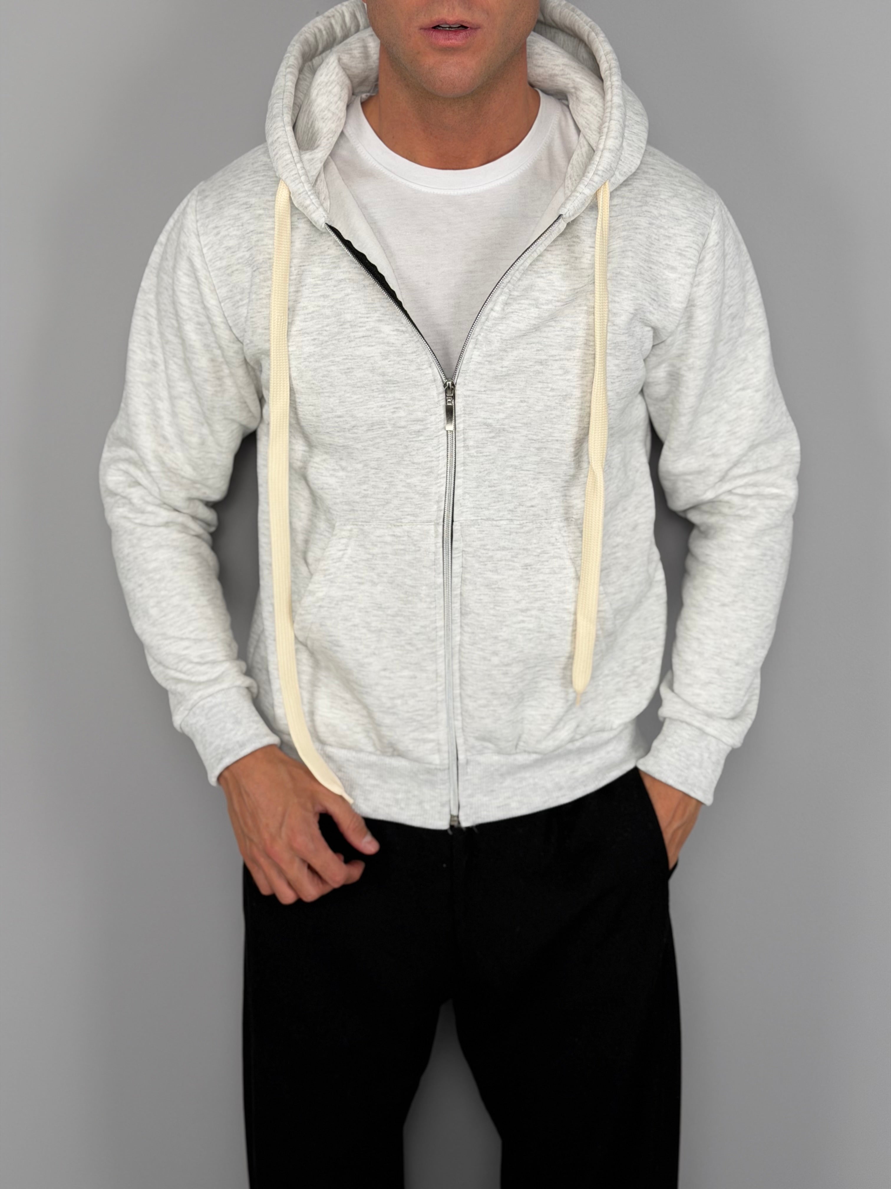 FELPA ZIP WHITELACE FELPATA