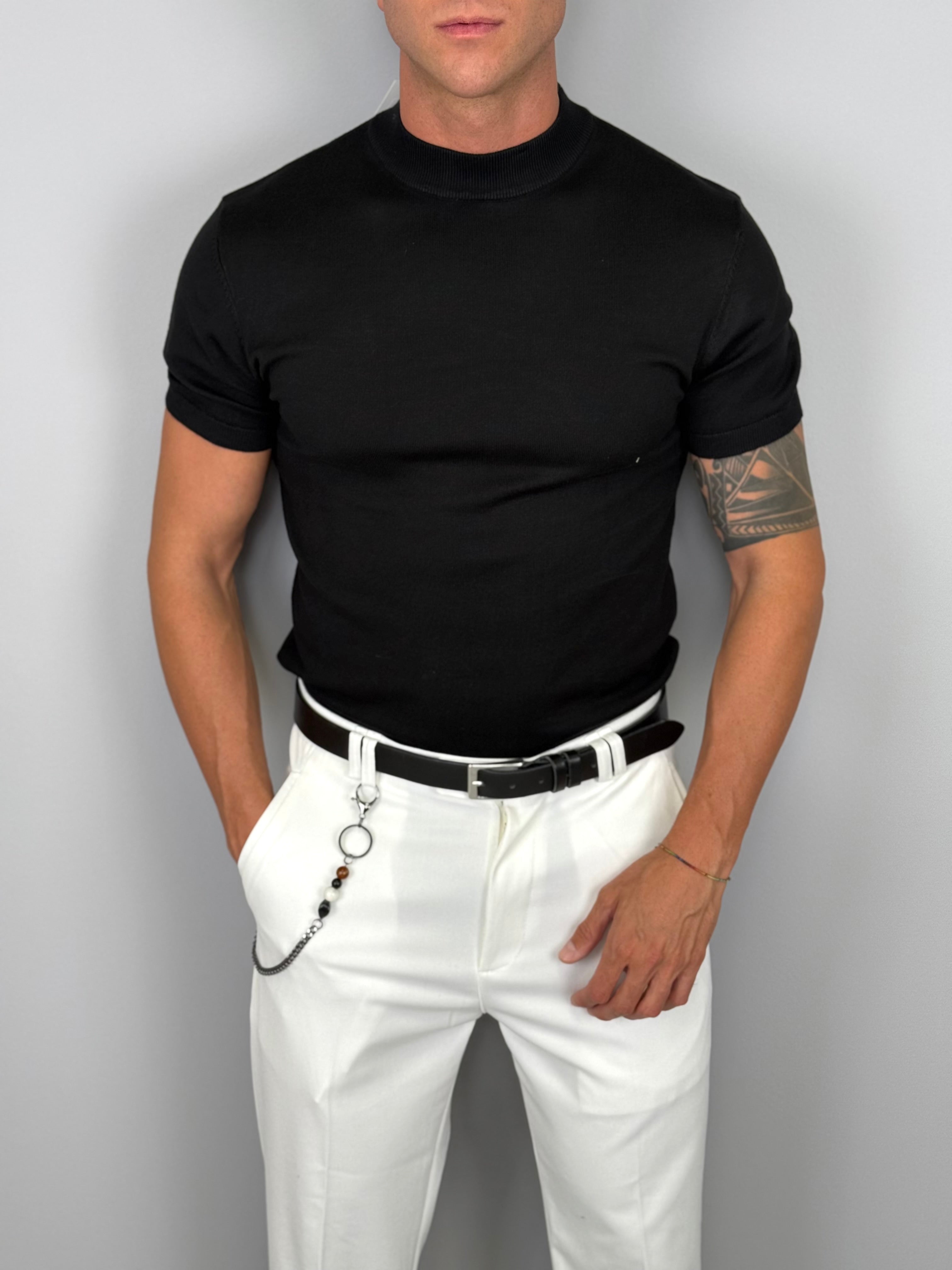 T-SHIRT MEZZO COLLO MAGLINA