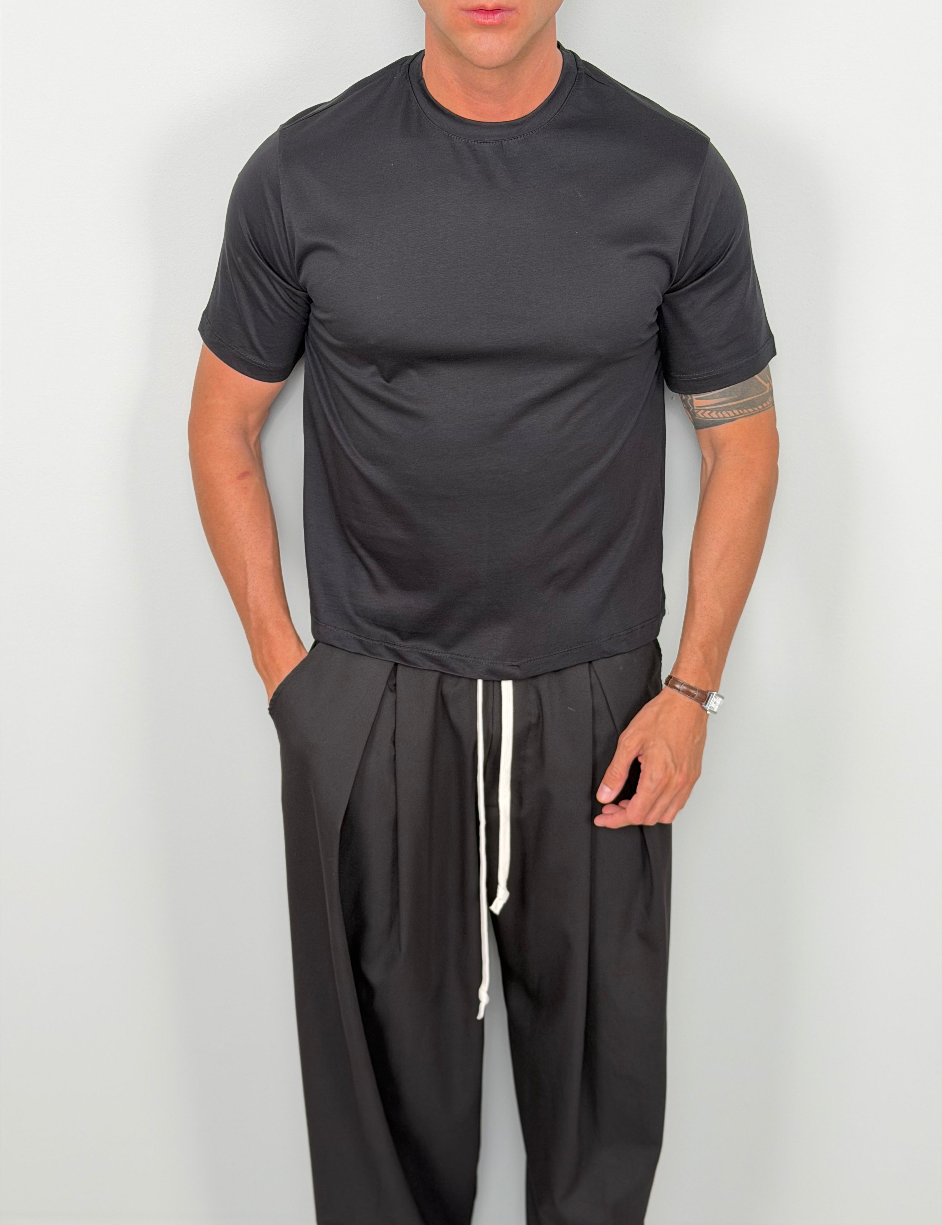 T-SHIRT CROP FILO DI SCOZIA
