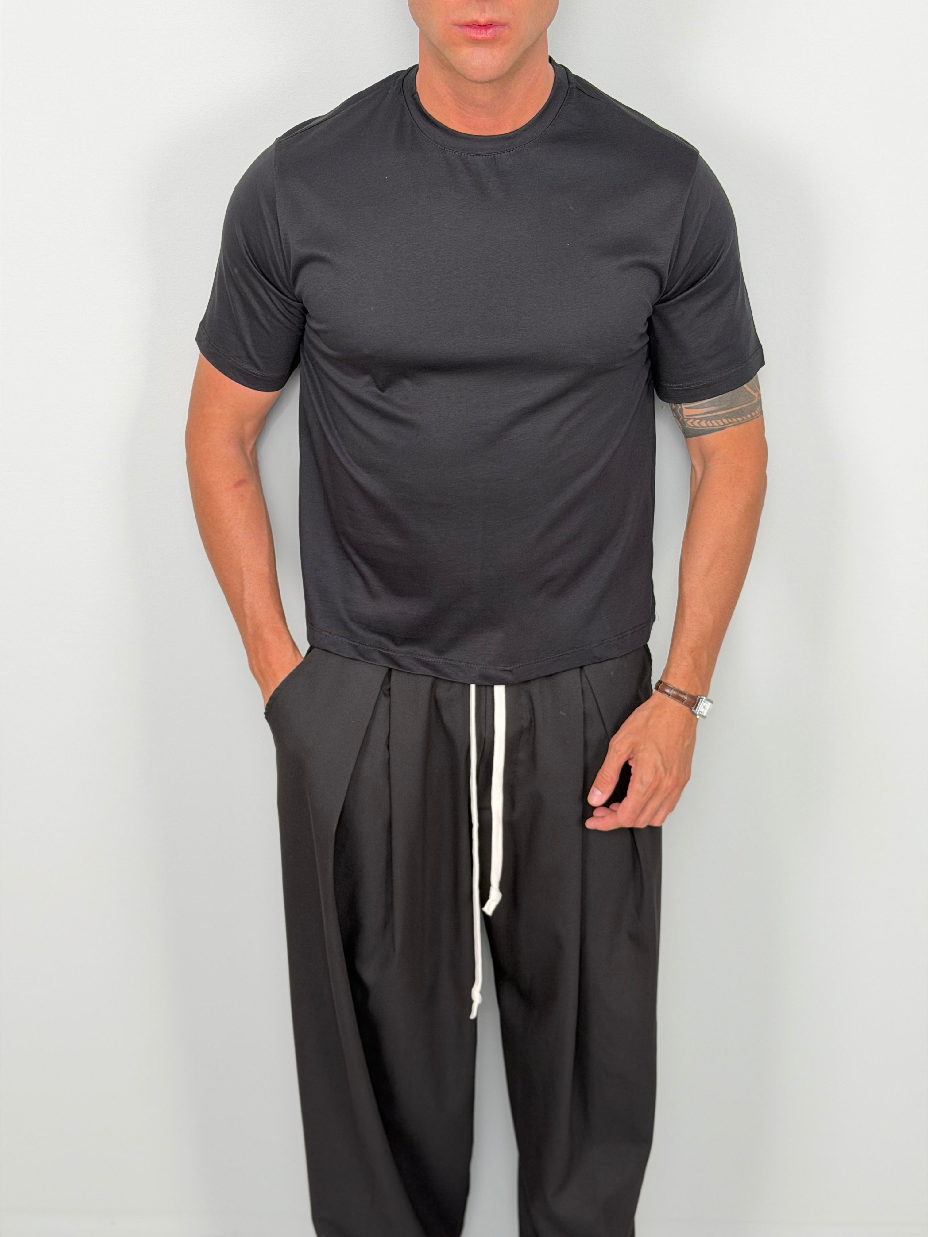 T-SHIRT CROP FILO DI SCOZIA