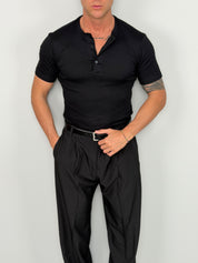 Camiseta Henley de algodón