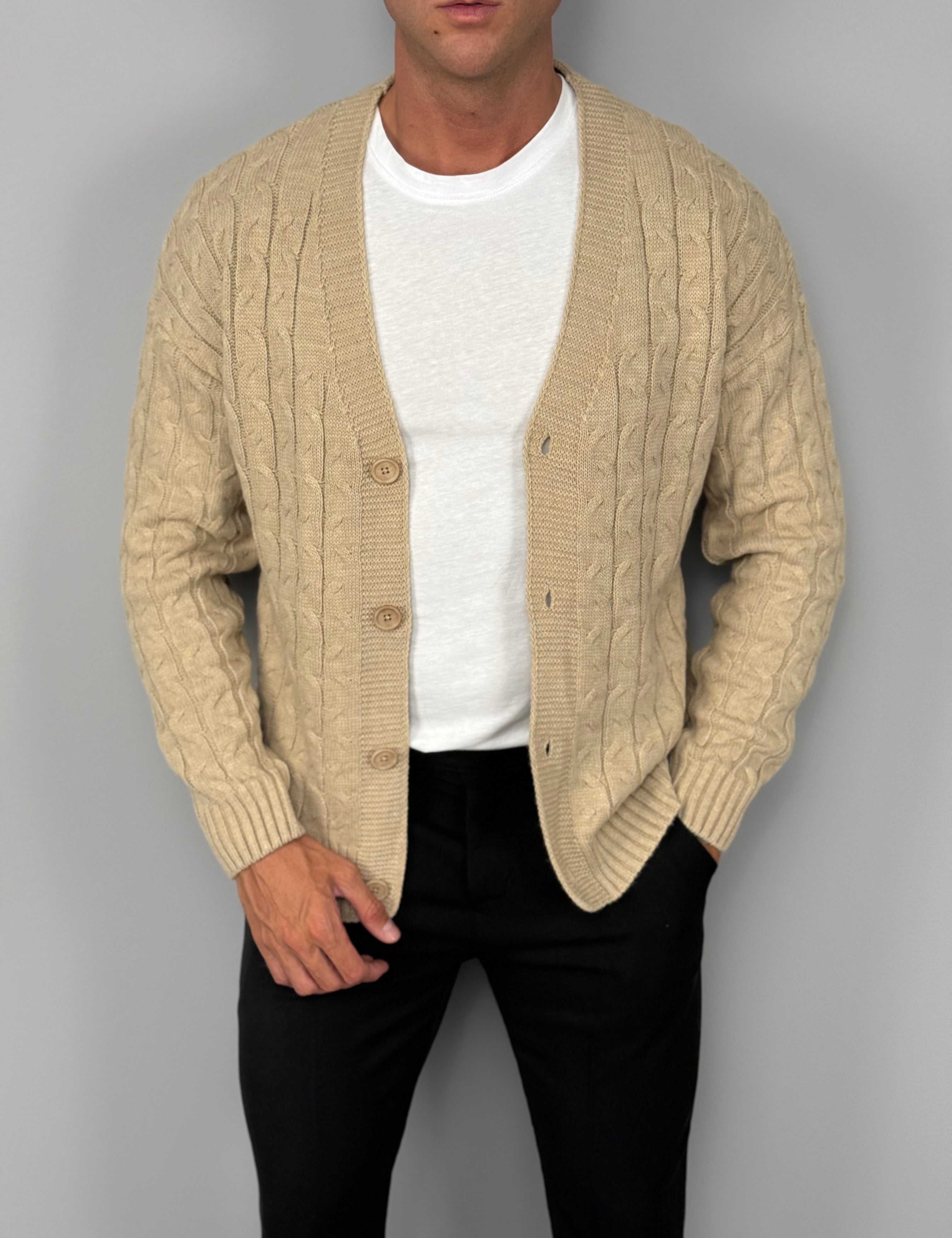 CARDIGAN TRECCIA IN FILO