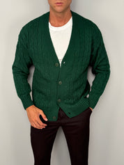 CARDIGAN TRECCIA IN FILO