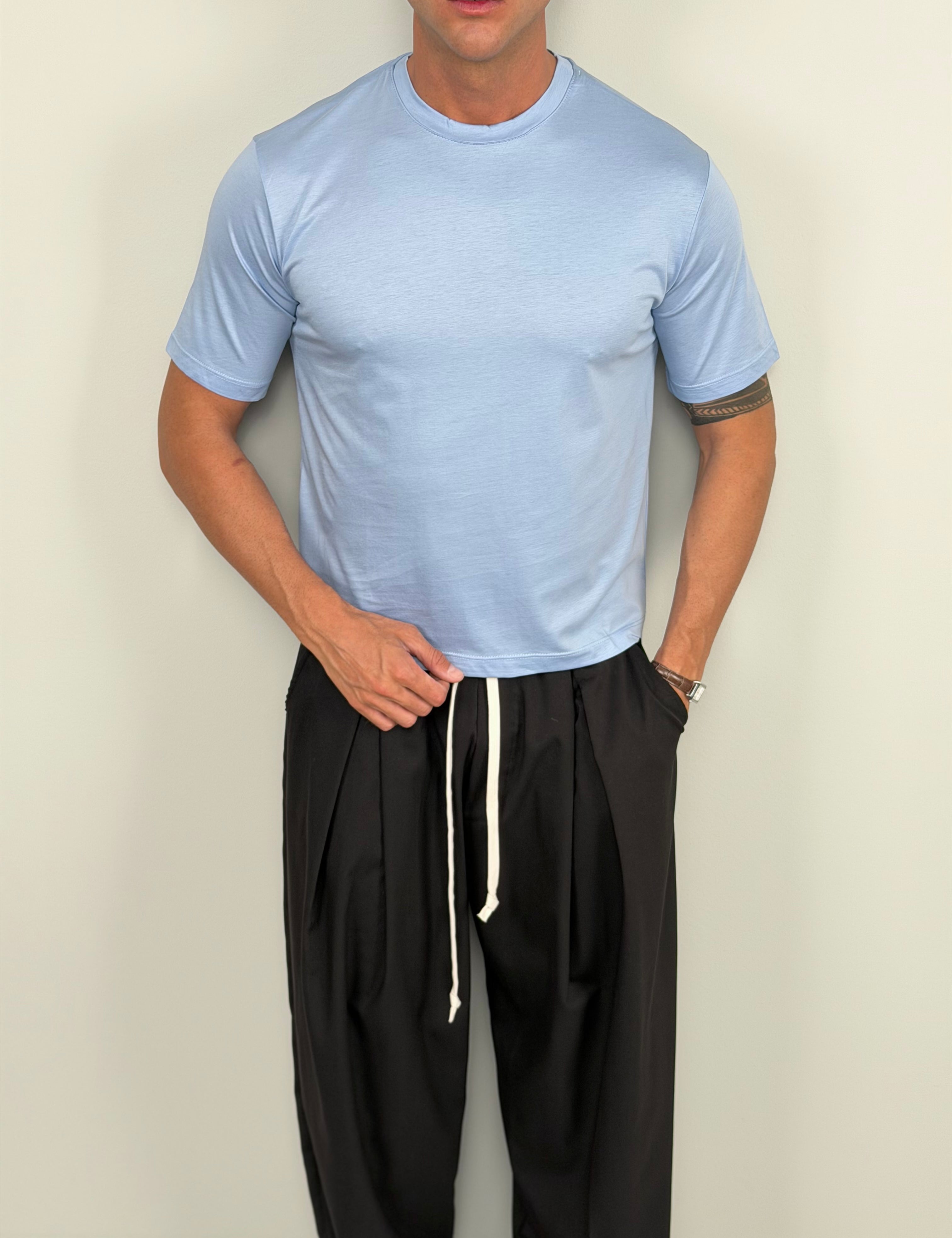 T-SHIRT CROP FILO DI SCOZIA