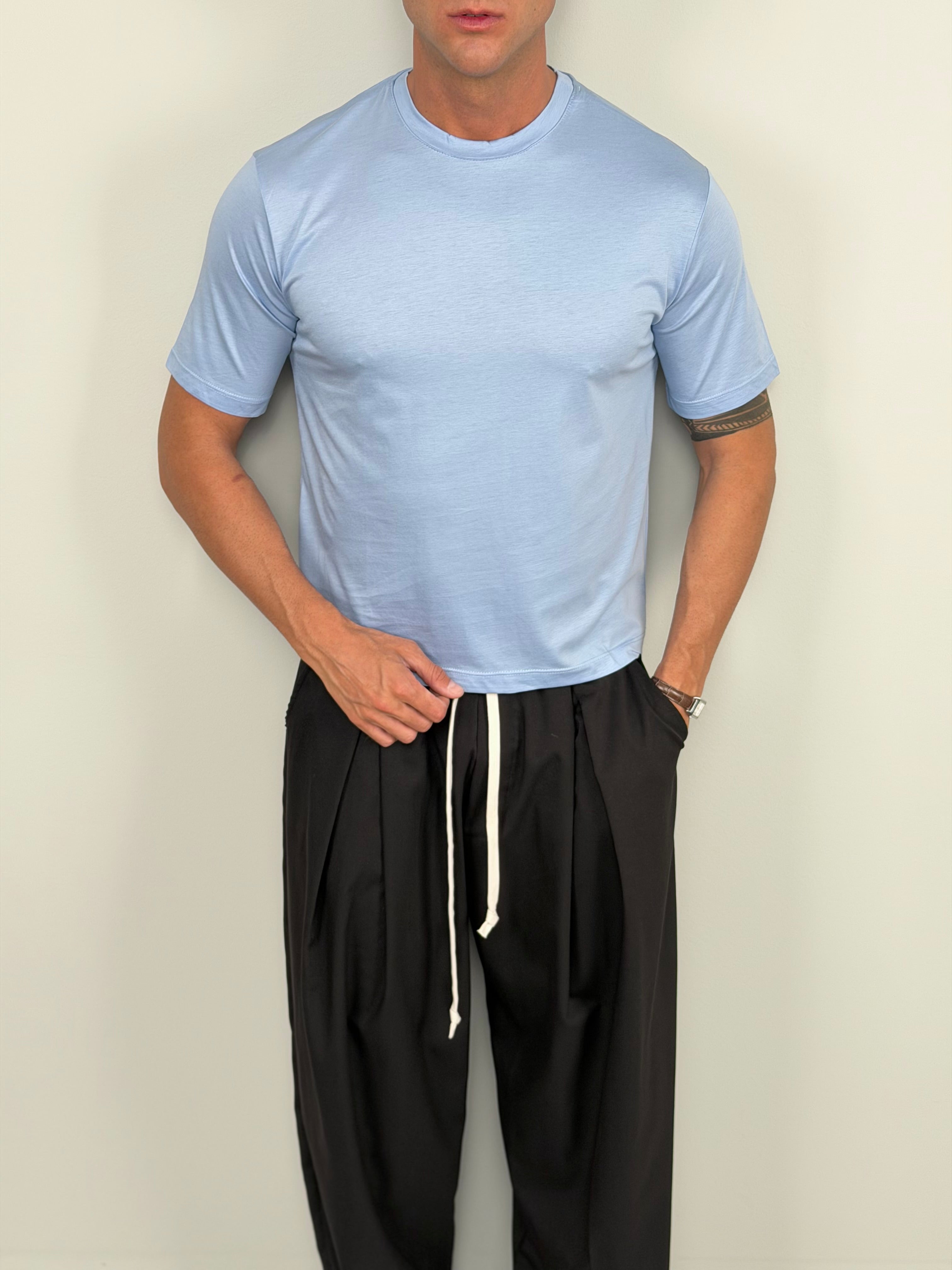 T-SHIRT CROP FILO DI SCOZIA