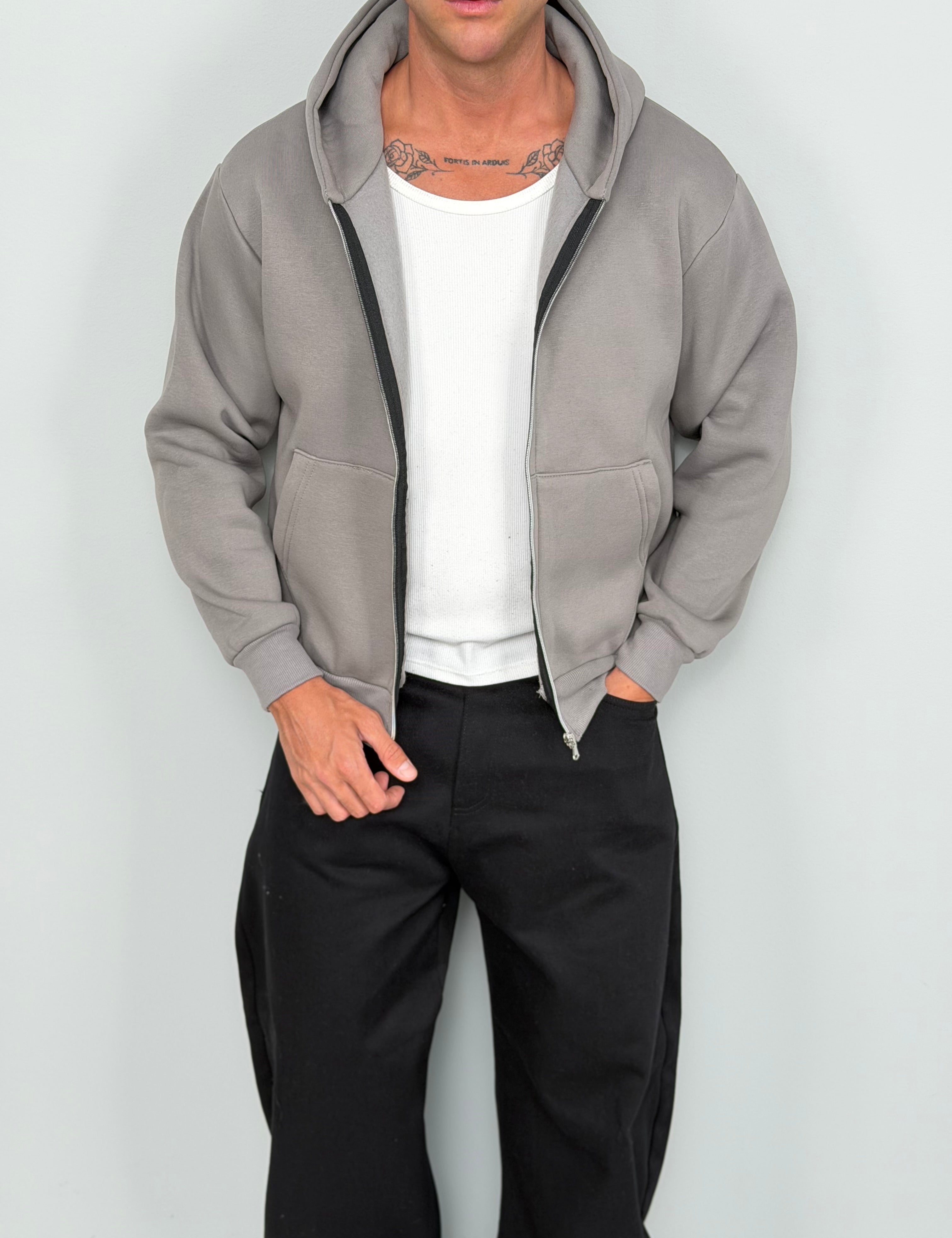 FELPA ZIP BOXY FIT FELPATA