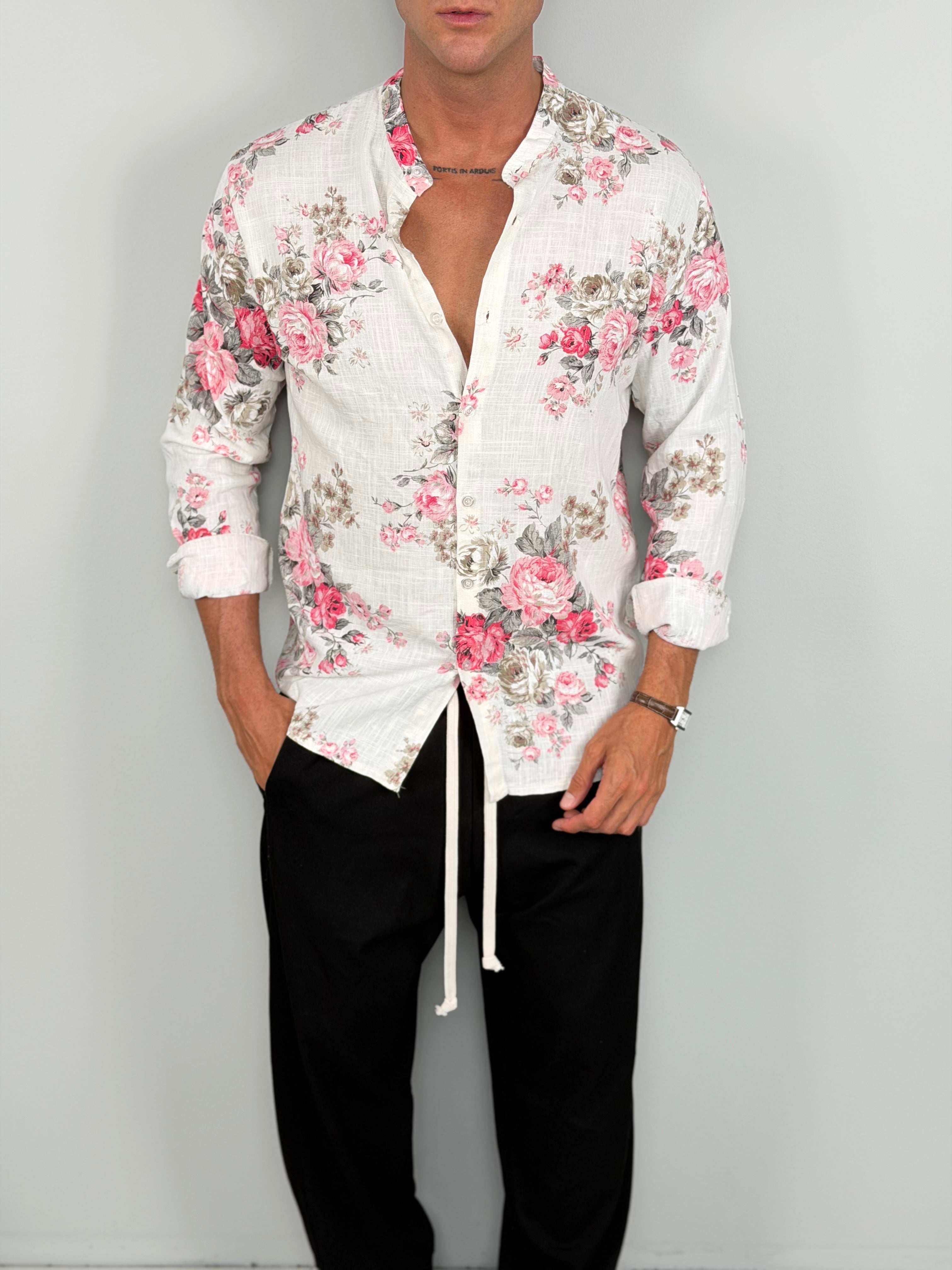 CAMICIA FLORAL LINO