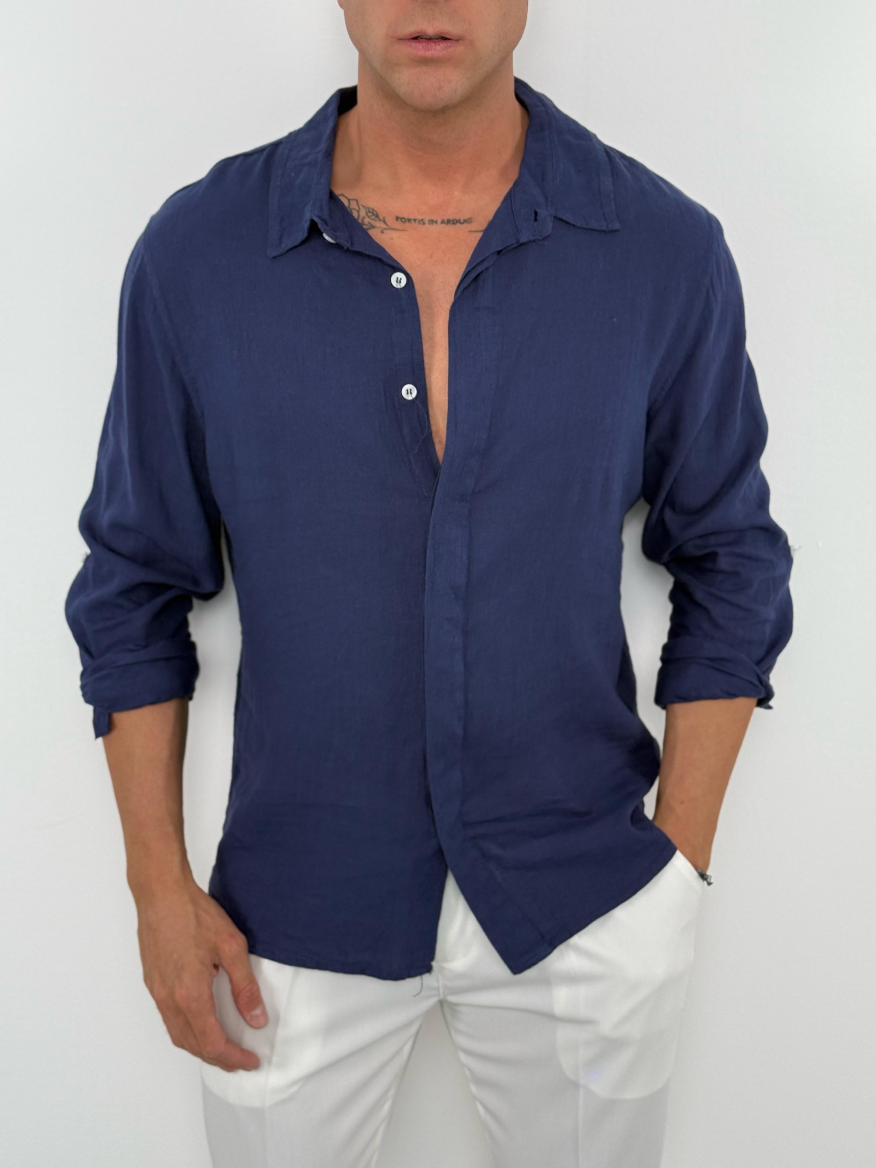 CAMICIA LINO COLLETTO V2 - Tg.S grigia ed XXL in piu colori