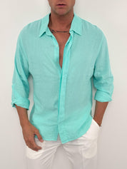 CAMICIA LINO COLLETTO V2 - Tg.S grigia ed XXL in piu colori