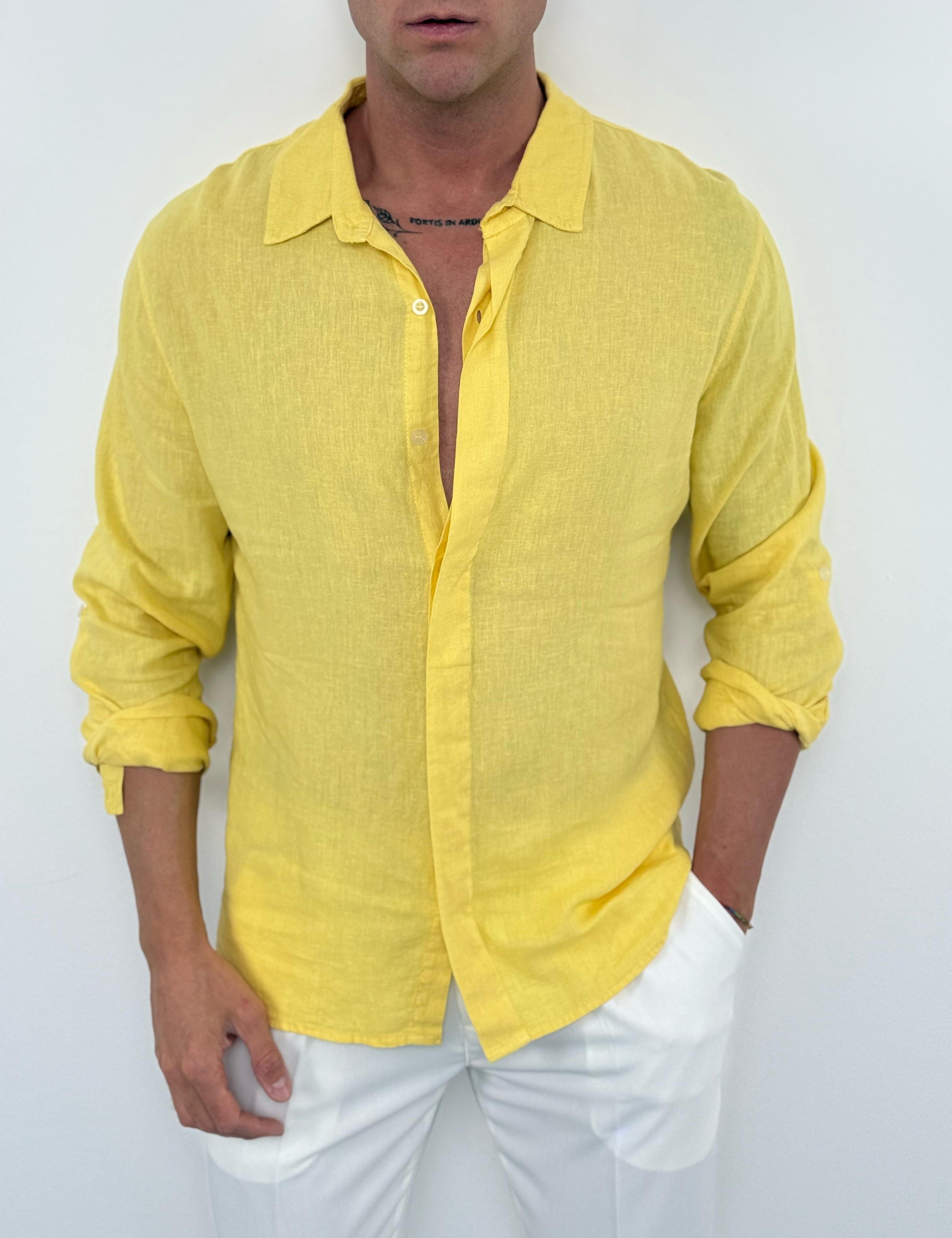 CAMICIA LINO COLLETTO V2 - Tg.S grigia ed XXL in piu colori