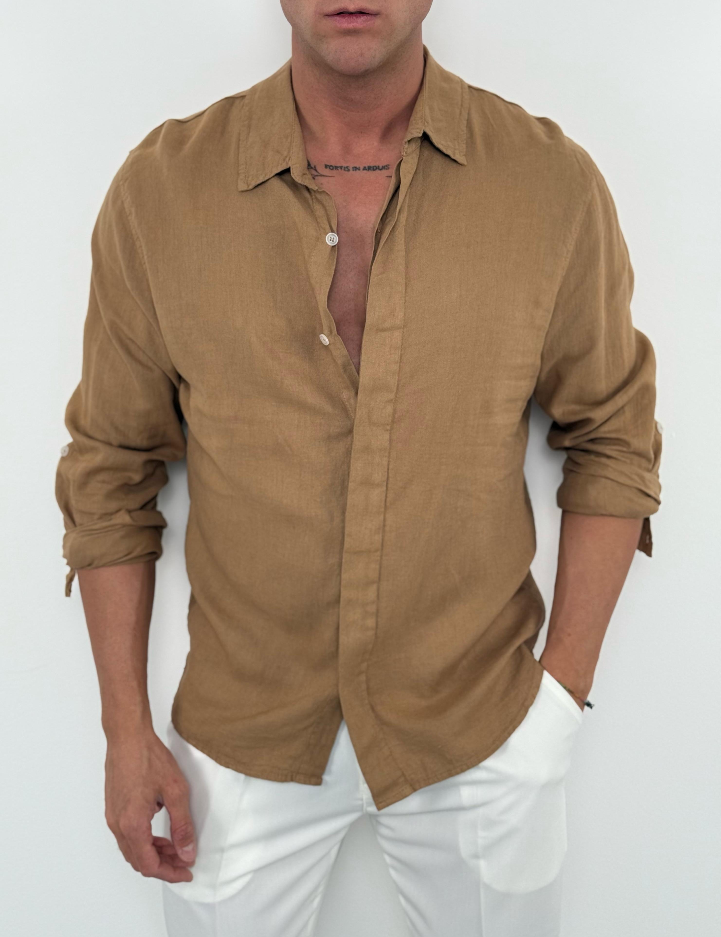 CAMICIA LINO COLLETTO V2 - Tg.S grigia ed XXL in piu colori