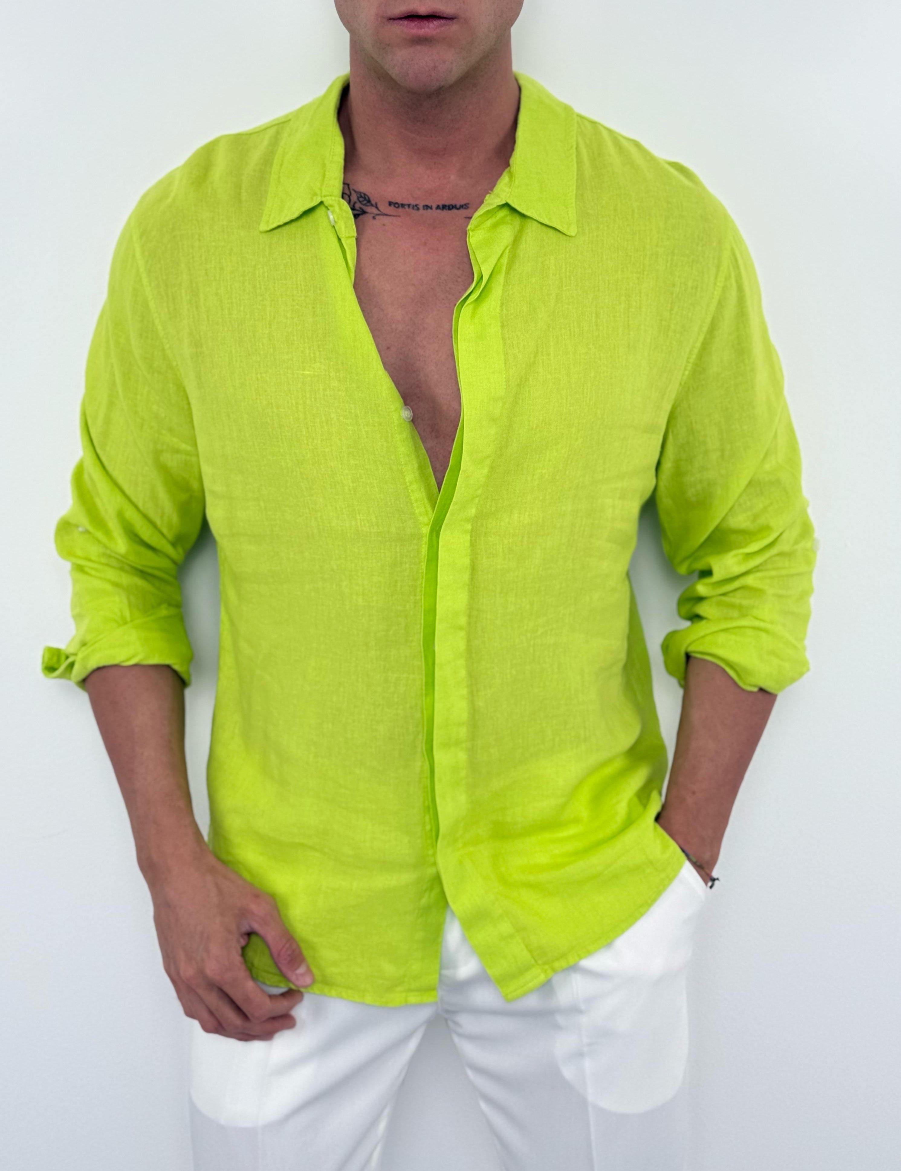 CAMICIA LINO COLLETTO V2 - Tg.S grigia ed XXL in piu colori