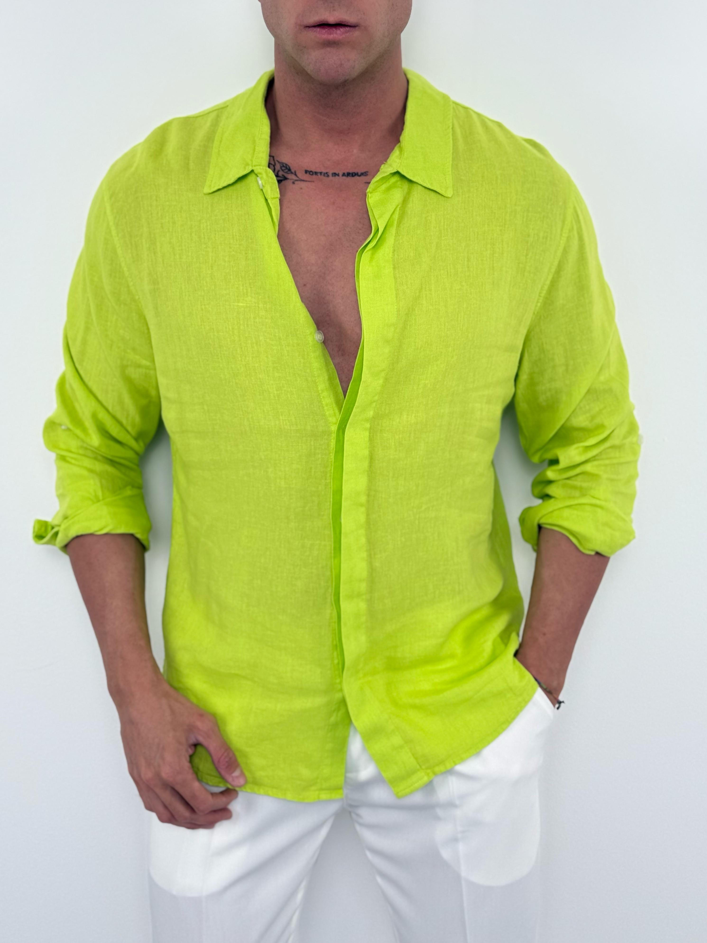 CAMICIA LINO COLLETTO V2 - Tg.S grigia ed XXL in piu colori