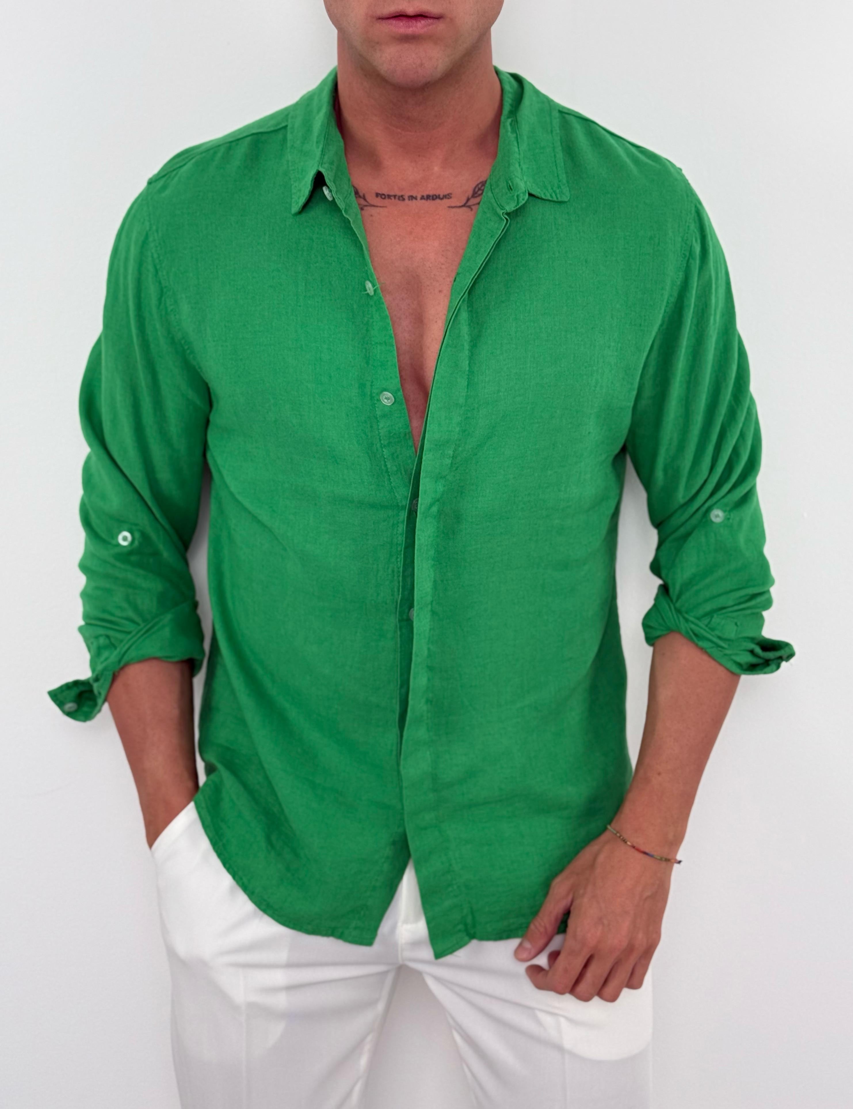 CAMICIA LINO COLLETTO V2 - Tg.S grigia ed XXL in piu colori