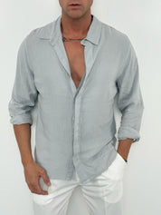 CAMICIA LINO COLLETTO V2 - Tg.S grigia ed XXL in piu colori