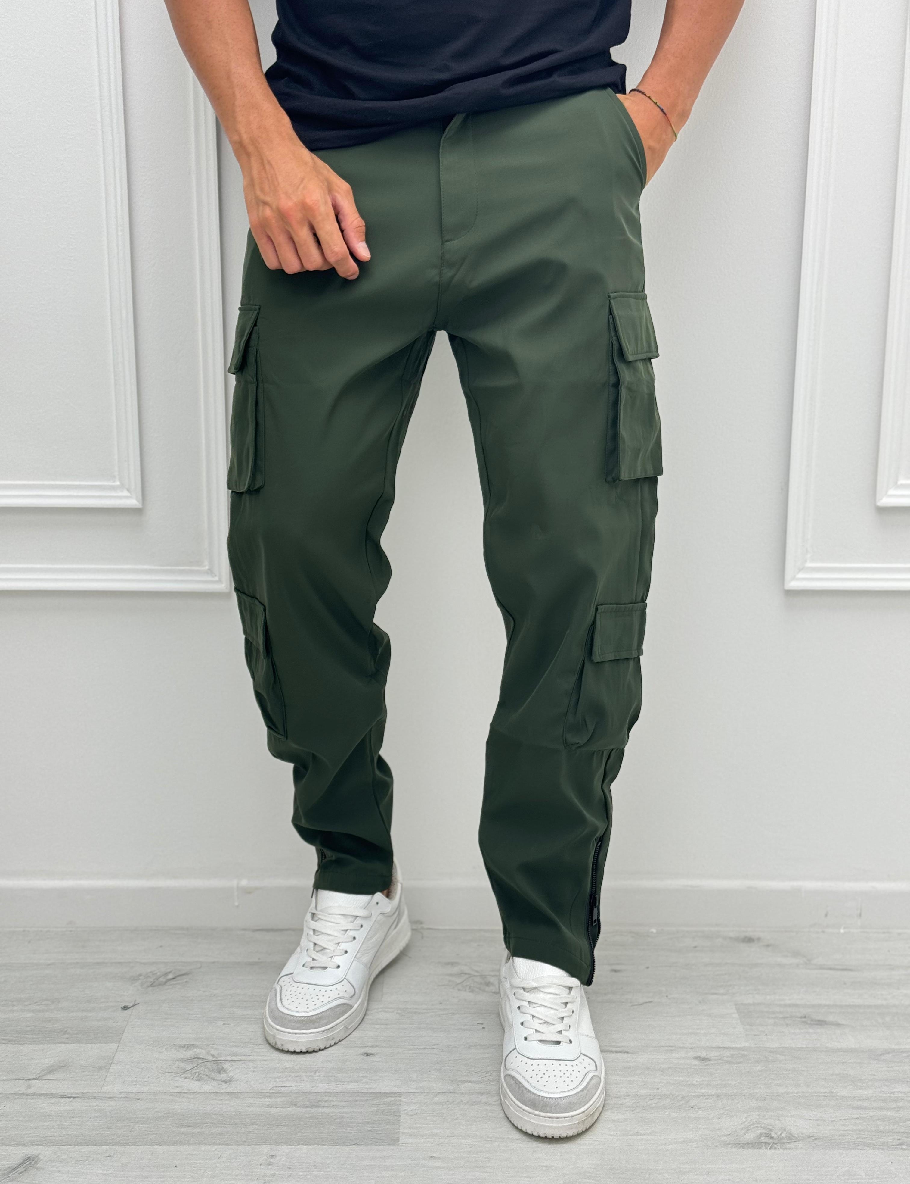 PANTALONE DOPPIA TASCA - rimasto MILITARE tg.XXL