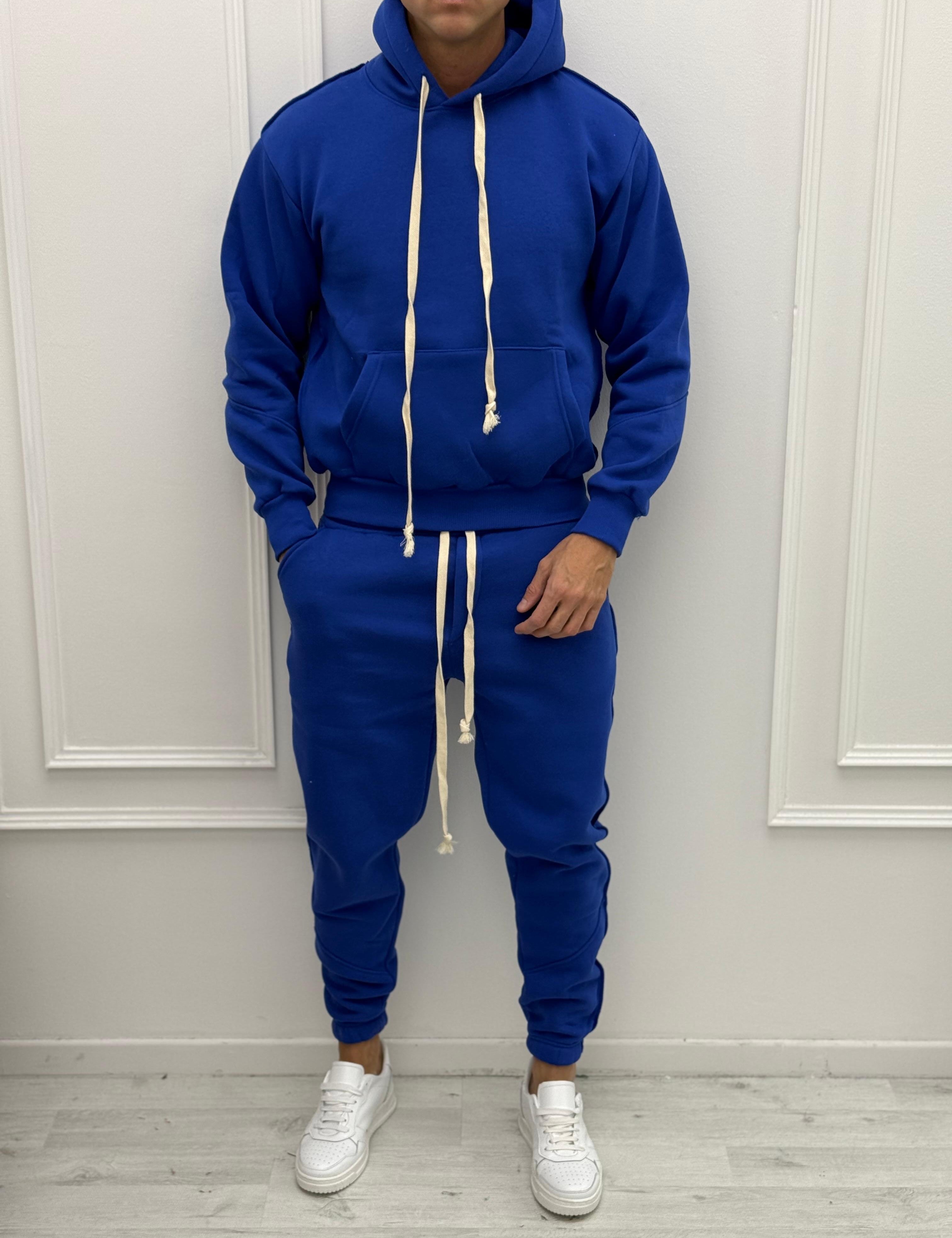 TUTA FELPATA RILIEVO - Colore bianco e rosa