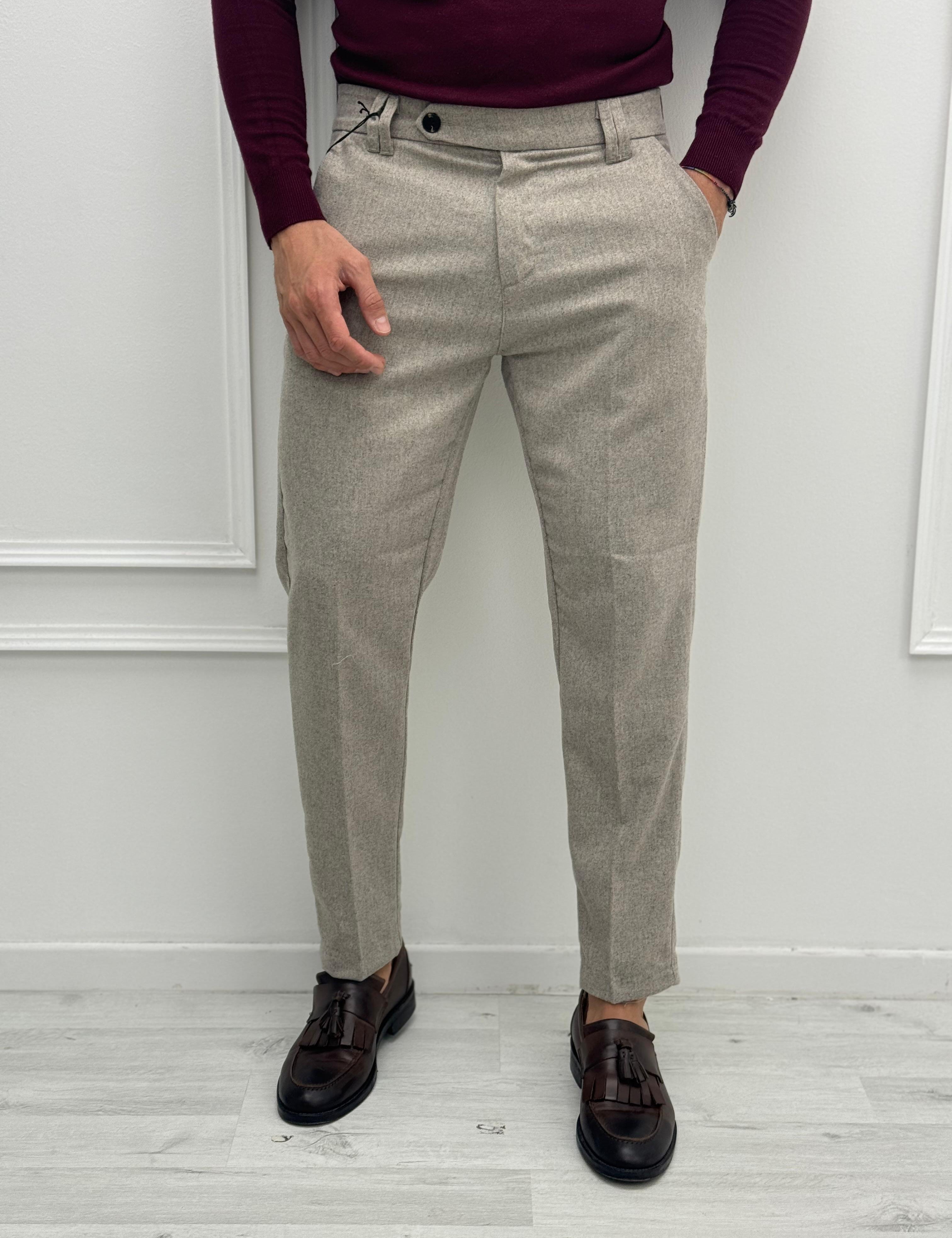 PANTALONE LANA TASCHE DIETRO