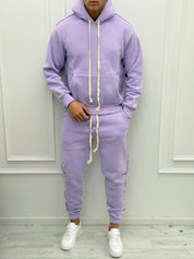 TUTA FELPATA RILIEVO - Colore bianco e rosa