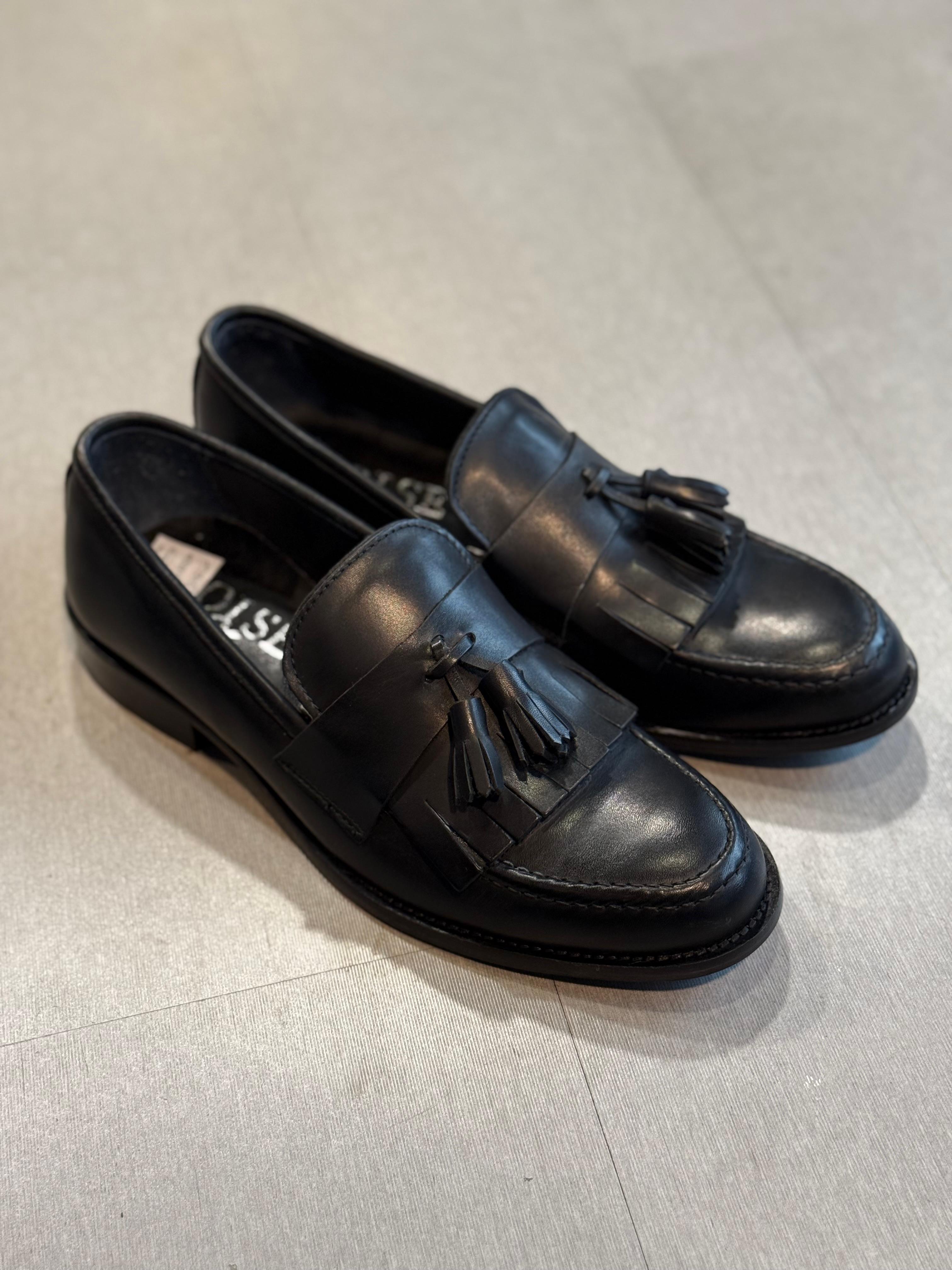 MOCASSINO PELLE NAPPINE NERO