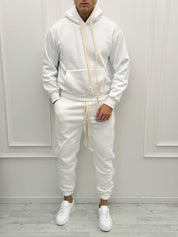 TUTA FELPATA RILIEVO - Colore bianco e rosa