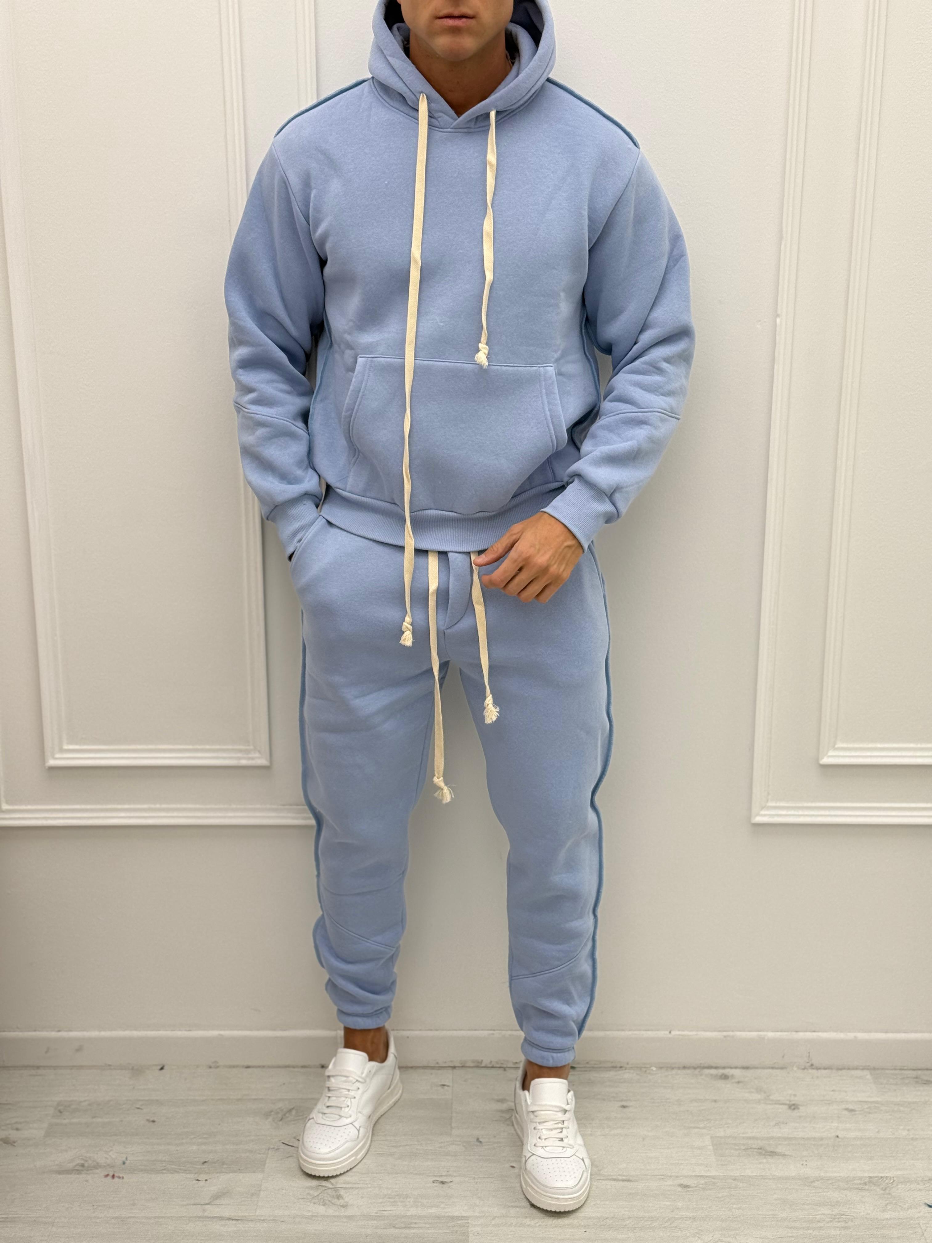 TUTA FELPATA RILIEVO - Colore bianco e rosa