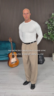 PANTALONE BUSINESS AMPIO - TASCHE DIETRO